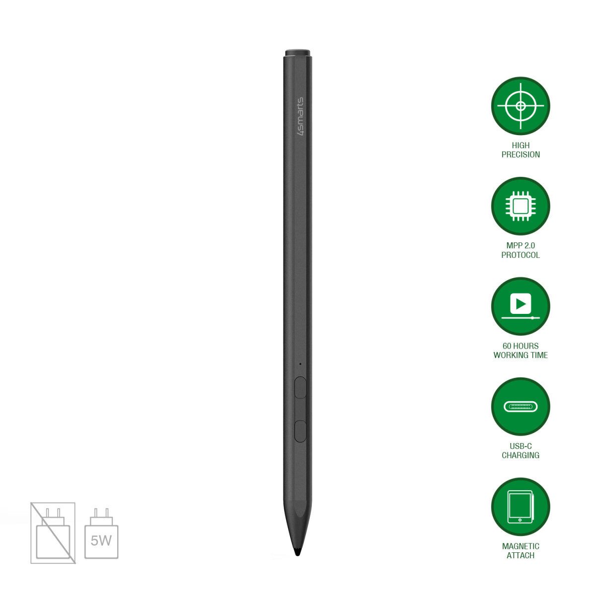 4smarts Eingabestift Aktiver Eingabestift MPP wiederaufladbar