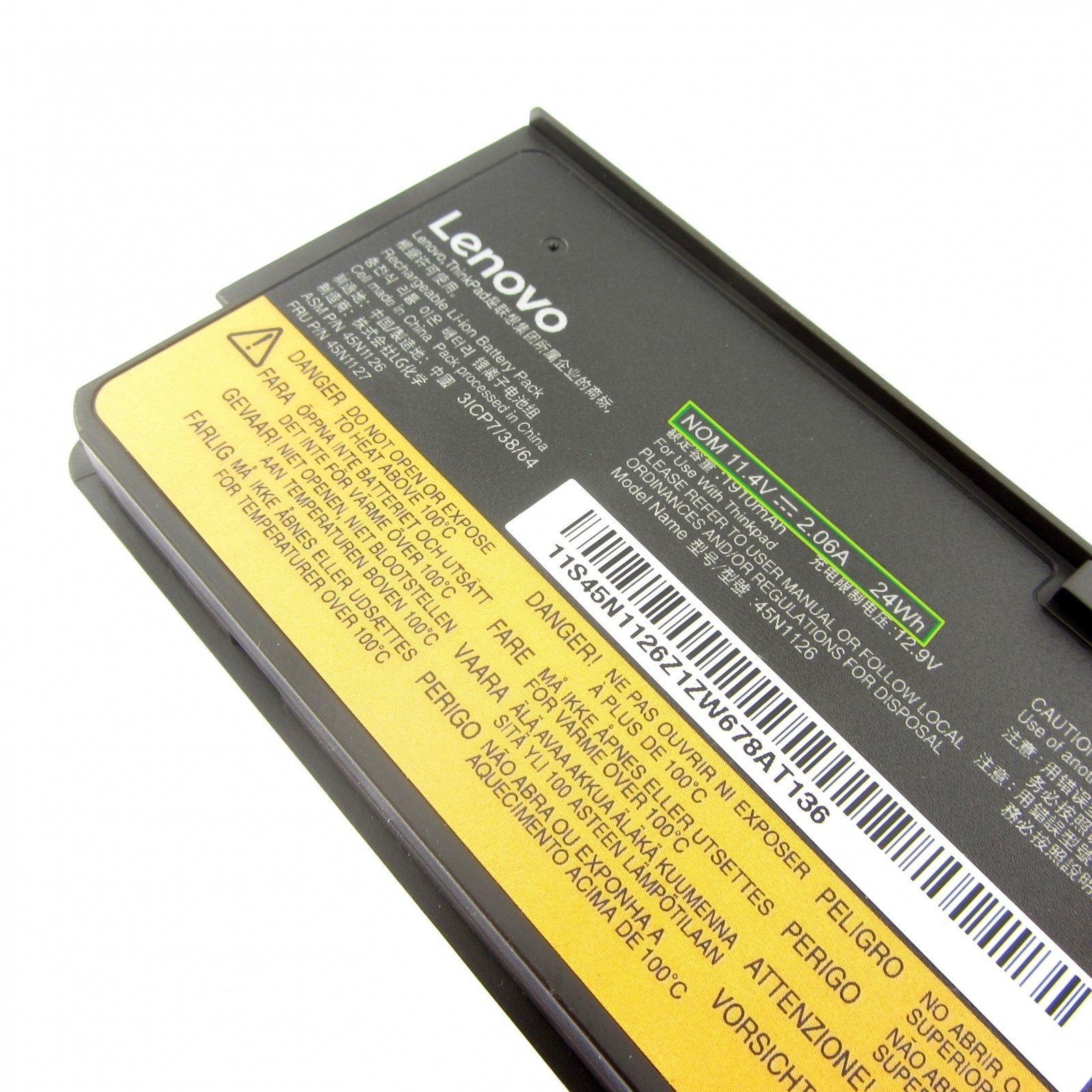 Lenovo 45N1127 Original Akku (LiIon) Lithium-Ionen 24 24Wh Laptop-Akku, Wh, Zellen, 3