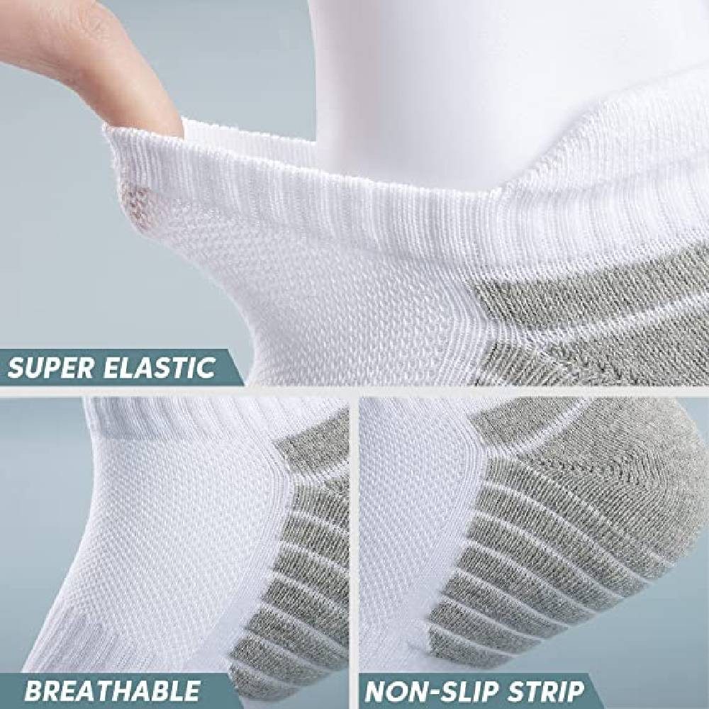 Blusmart Sportsocken 6 paare Premium unisex Kurzsocken (Sneakersocken Baumwolle, 6-Paar, Rutschfest, anti-Schweiß Technik) Sportliche, hochelastische Socken zum Radfahren und Laufen