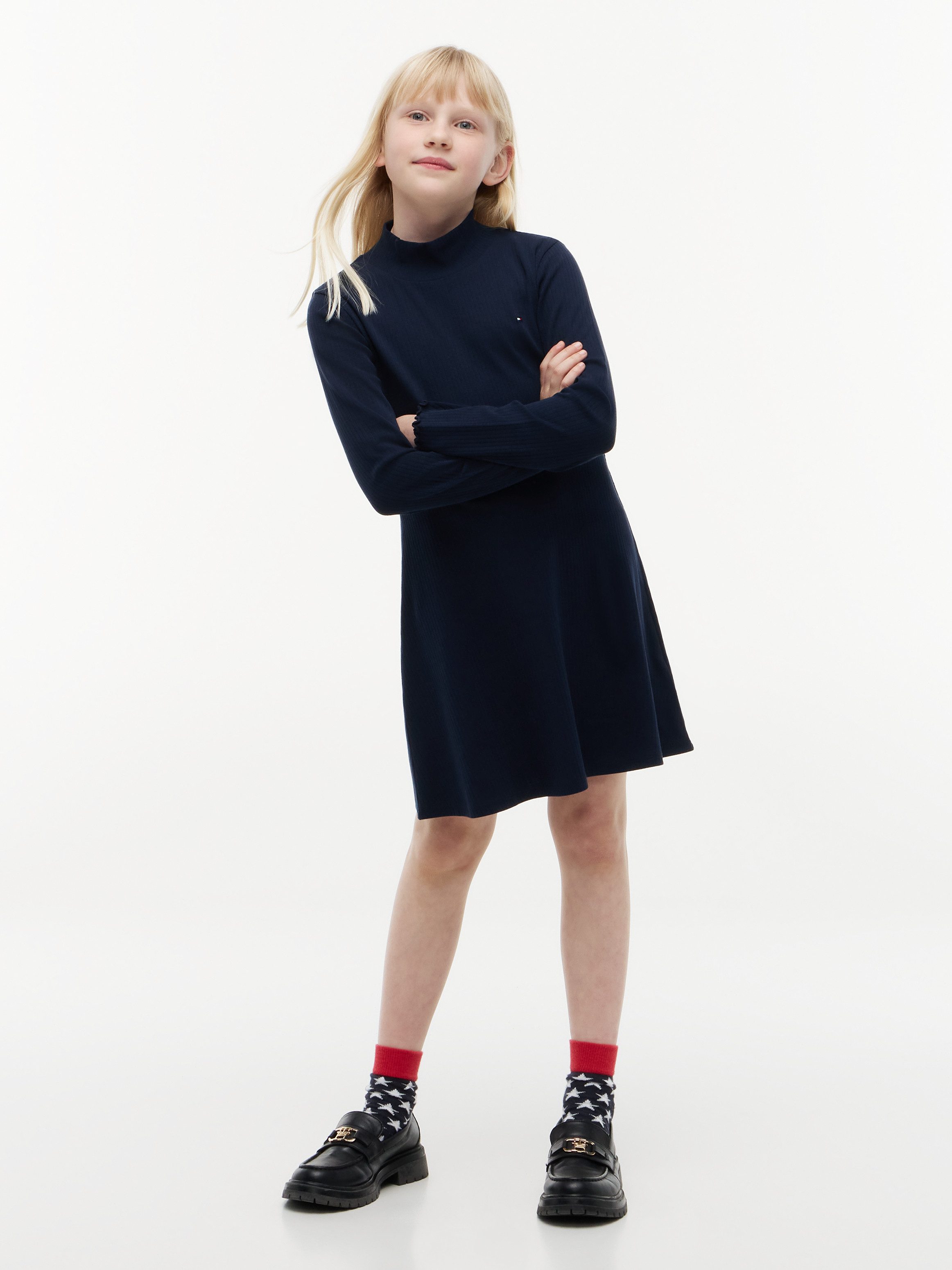 Tommy Hilfiger Skaterkleid Stehkragen, Regular Fit, Kinder bis 16 Jahre