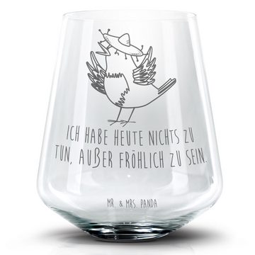 Mr. & Mrs. Panda Cocktailglas Rabe Sombrero - Transparent - Geschenk, Glück Spruch, fröhlich sein, Premium Glas, Personalisierbar