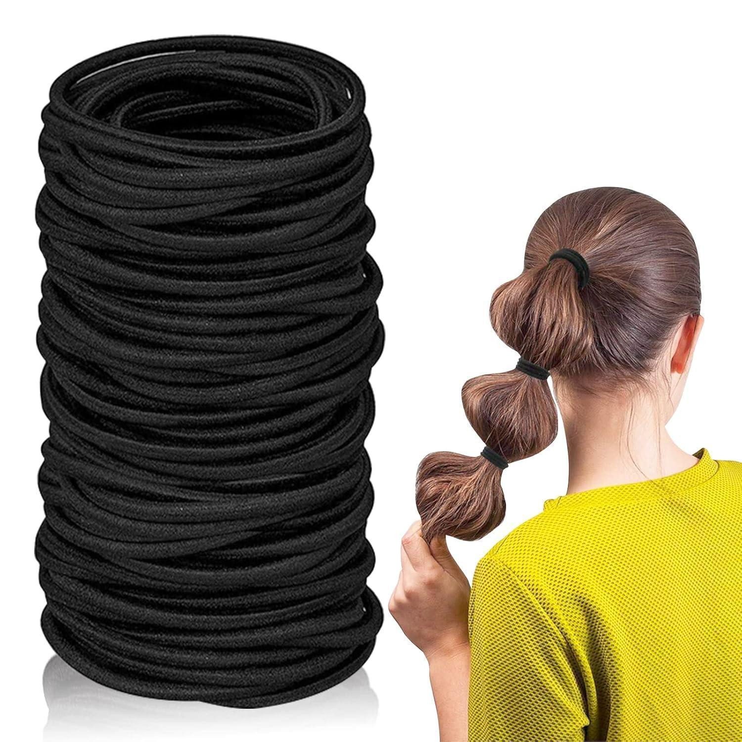LuxusKollektion Haargummi Haargummis 100 Stück Elastisch Schwarz für Frauen Mädchen
