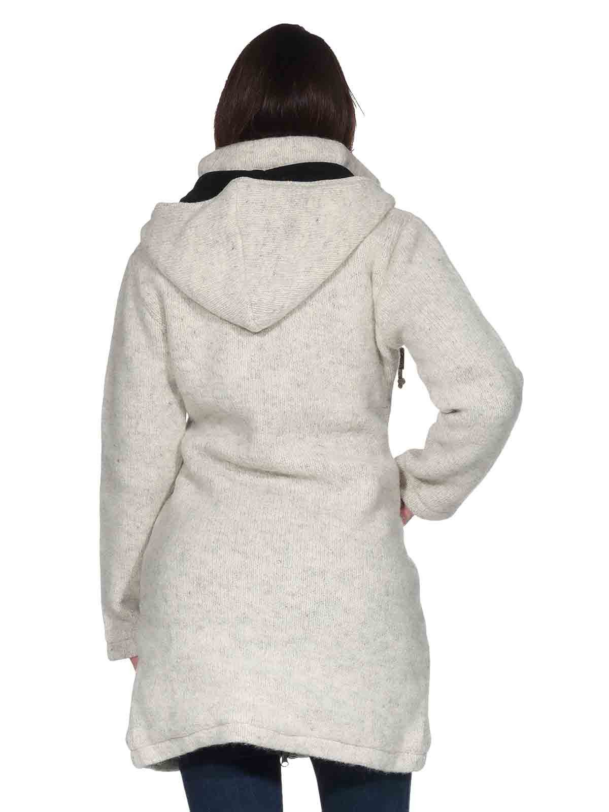 KUNST UND MAGIE Longstrickjacke Klassische Strickjacke Kurzmantel Wolle + F günstig online kaufen