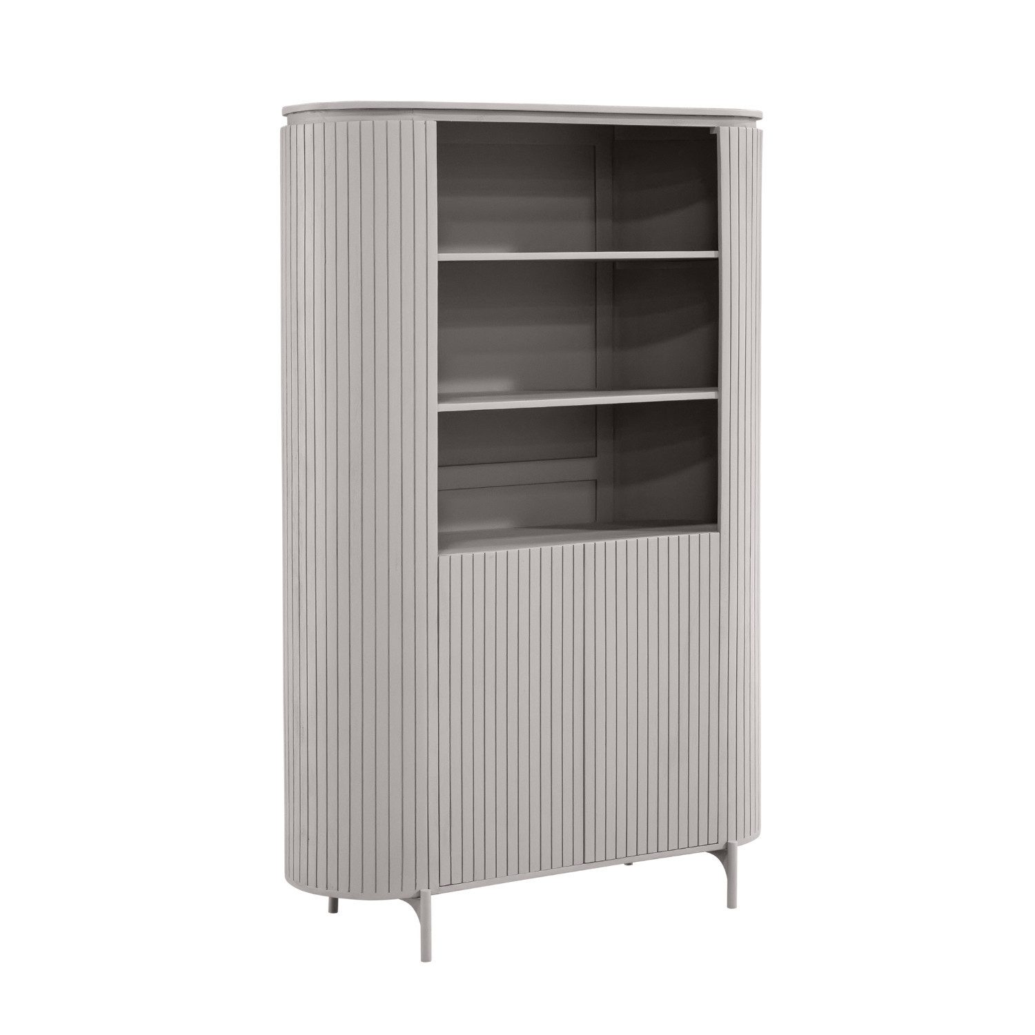 Villa Möbel Sideboard Helena (Packung, 1 St., 1 St. Wandschrank), Massiver Mangoholz-Wandschrank, Lamellendesign & abgerundete Kanten