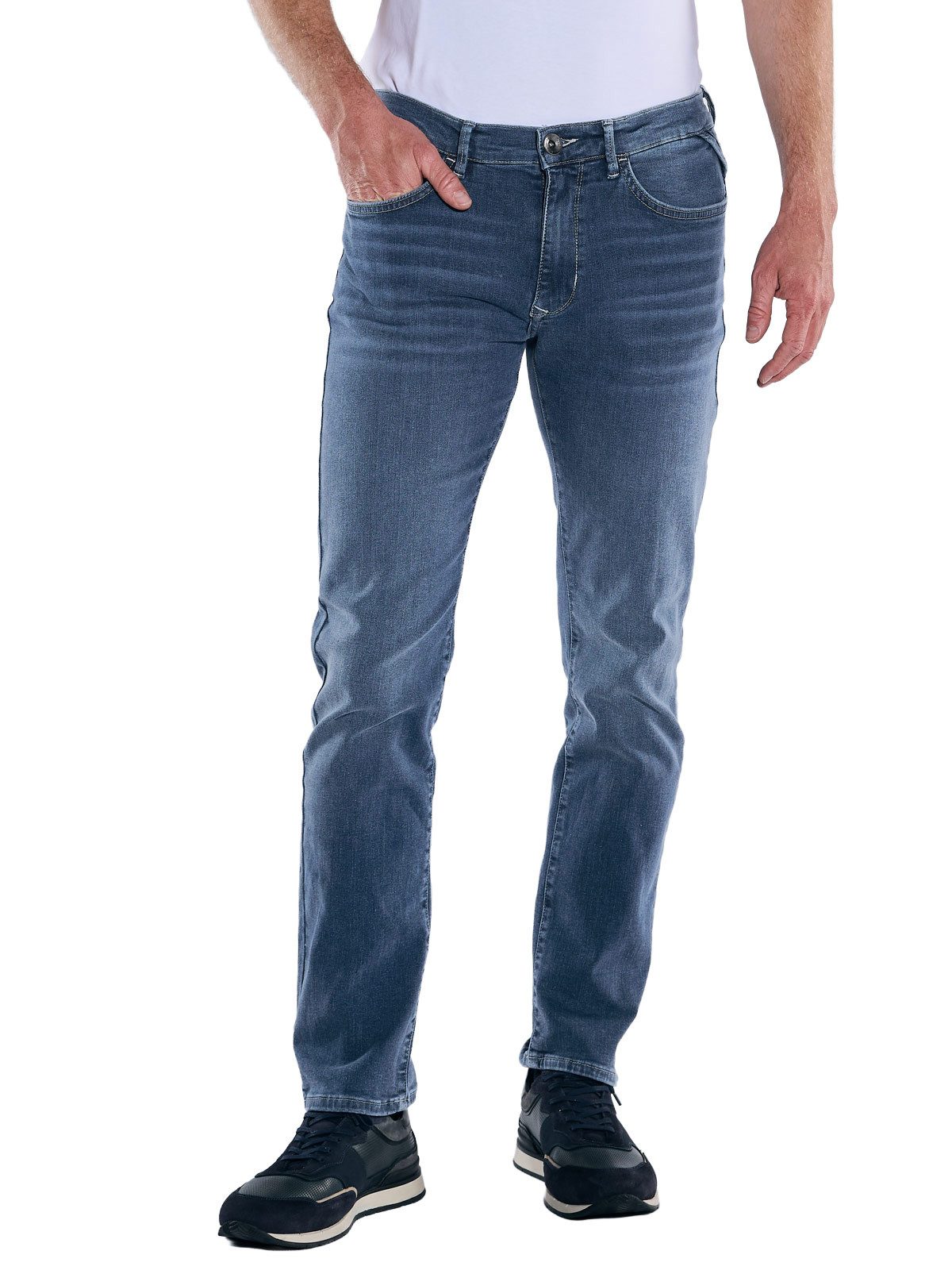 Engbers Stretch-Jeans engbers Herren Super-Stretch-Jeans regular, Mittelbla günstig online kaufen