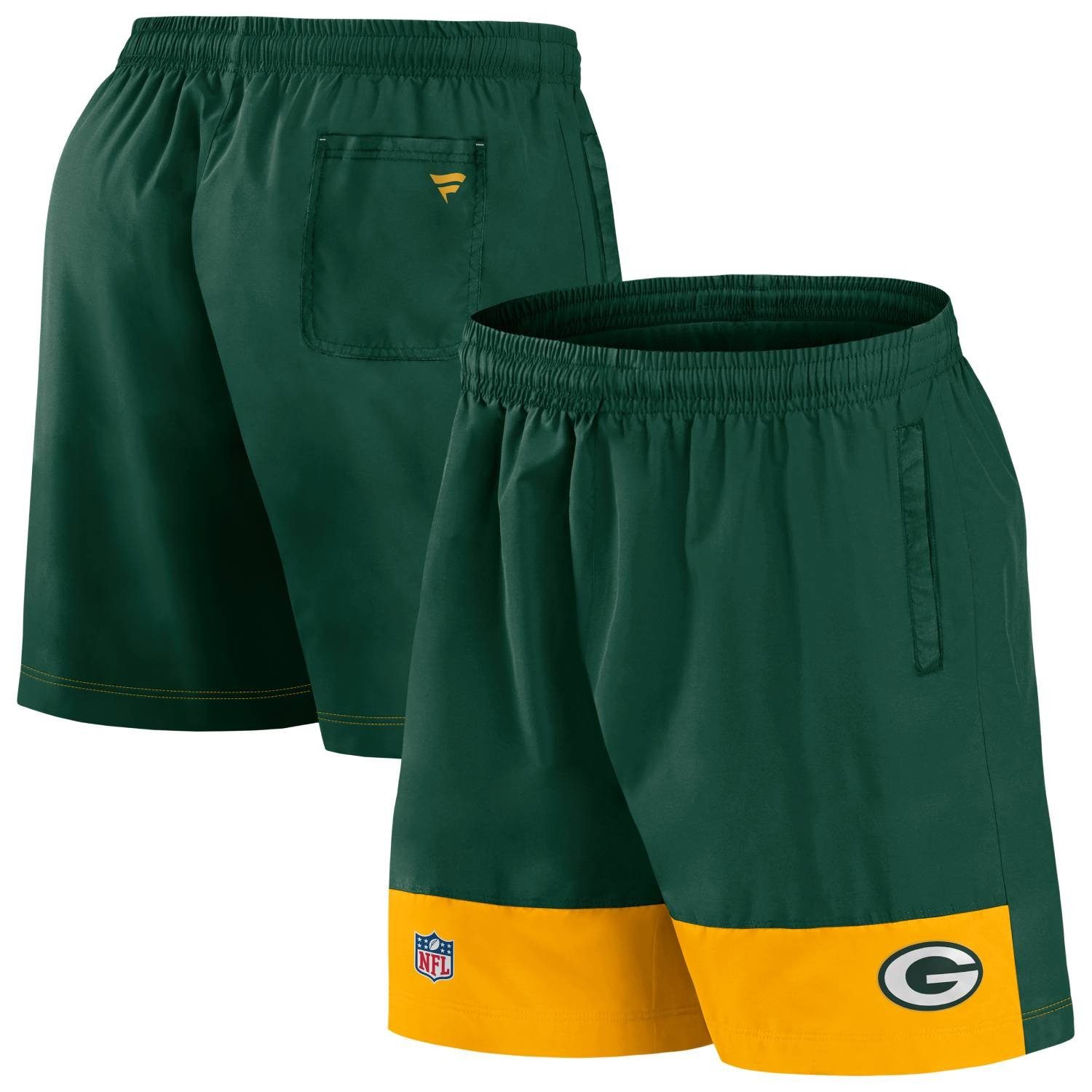 Fanatics Shorts Fanatics NFL Green Bay Packers Short Mesh Shorts grün gelb (1 Stück, 1-tlg)