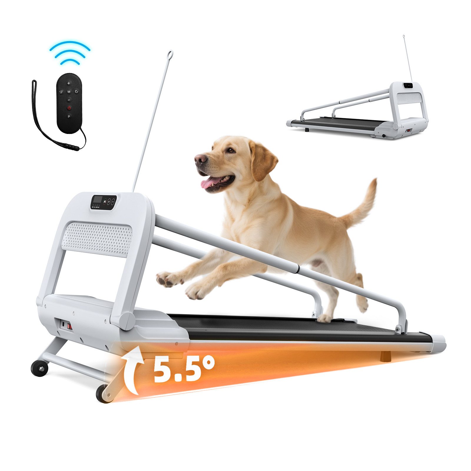 UMAY Laufband Hundelaufband mit 2,5 PS Motor - Große Lauffläche 100x40 cm (Extra großes Laufbrett (100 x 40 cm) – Geeignet für mittelgroße bis große Hunde)