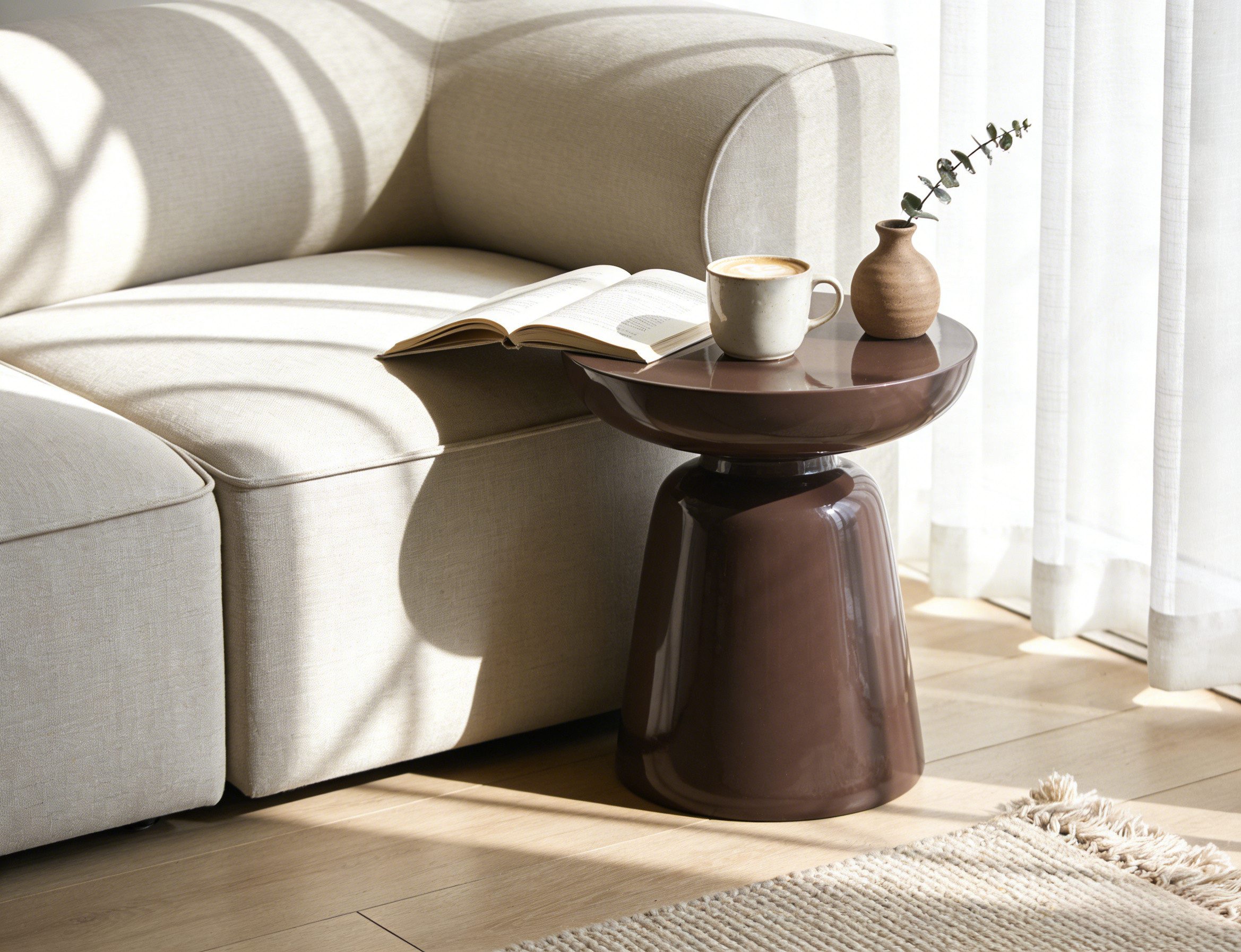 WILLIAMSPACE Couchtisch Meta Runder Beistelltisch aus Fiberglas, Moderner Design-Tisch (1 St)