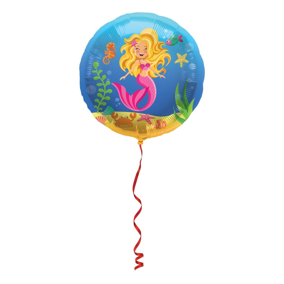 Folat Folienballon Folienballon rund - Meerjungfrau - 45cm