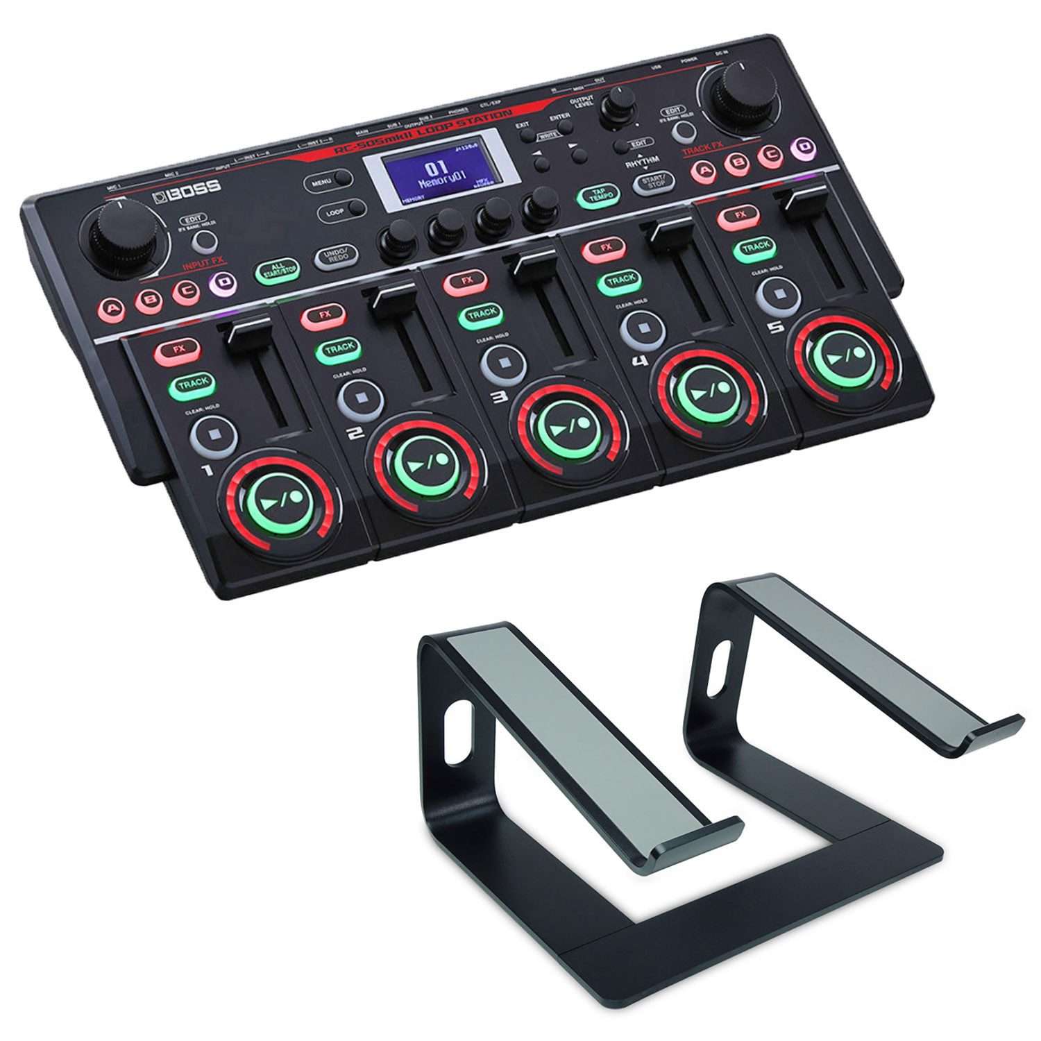 Mischpult Boss RC-505 MK II Loop Station mit Laptopständer Schwarz