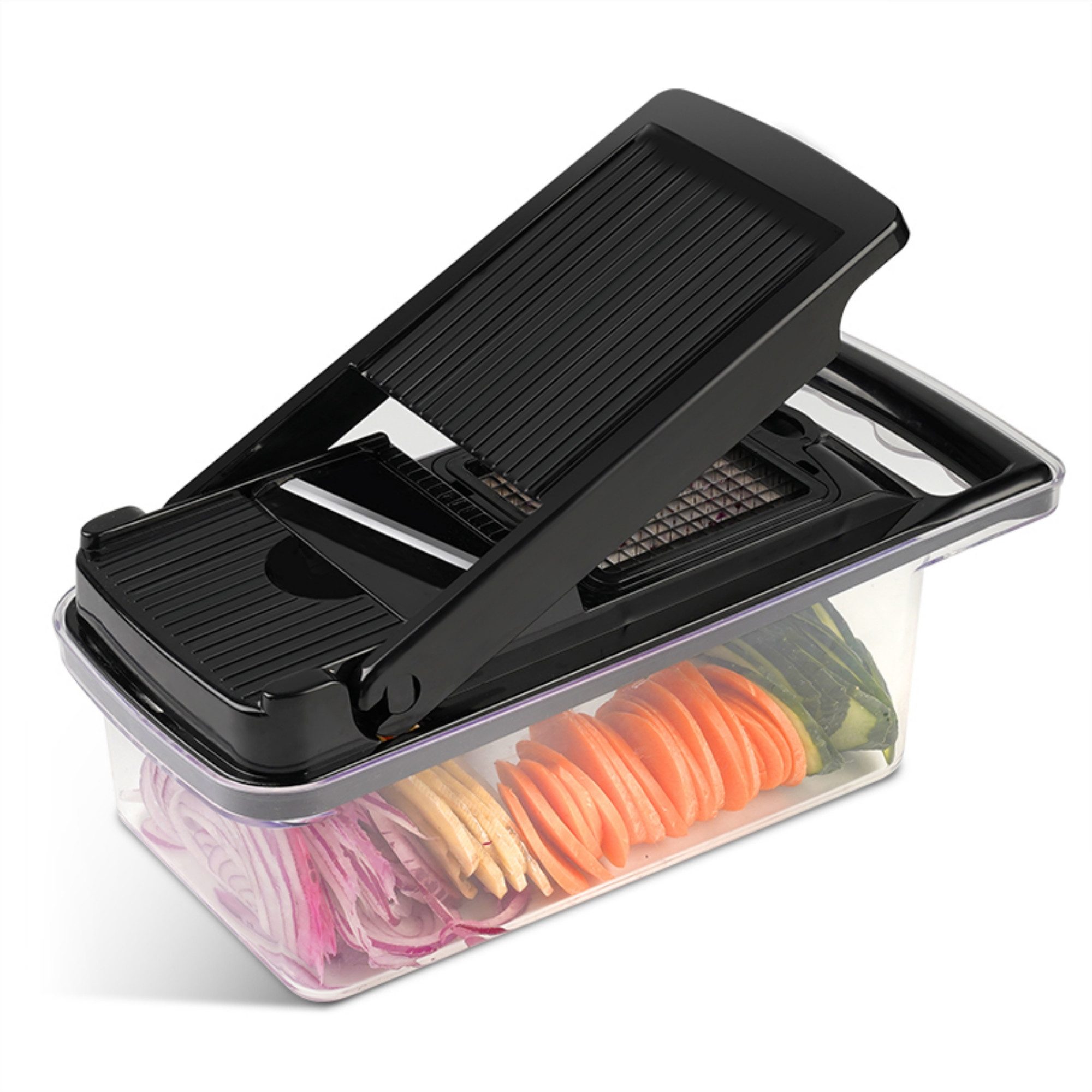 ibettertec Gemüseschneider Gemüseschneider Mandoline Gemüsehobel-Gemüse Schneider Gurkenhobel, Zwiebelschneider Kartoffelschneider Obstschneider-Reibe für Gemüse