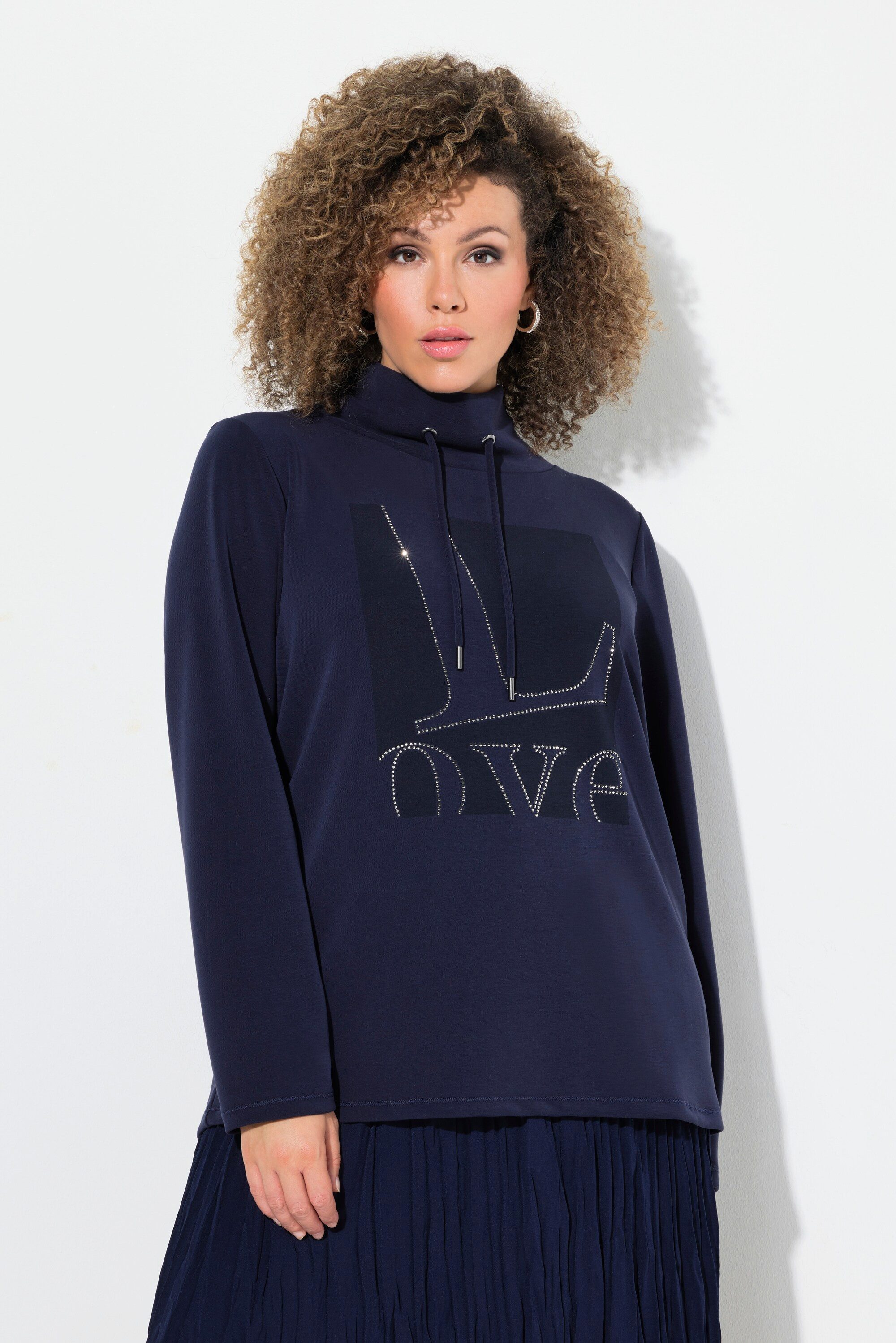 Ulla Popken Sweatshirt Sweatshirt Love Stehkragen günstig online kaufen