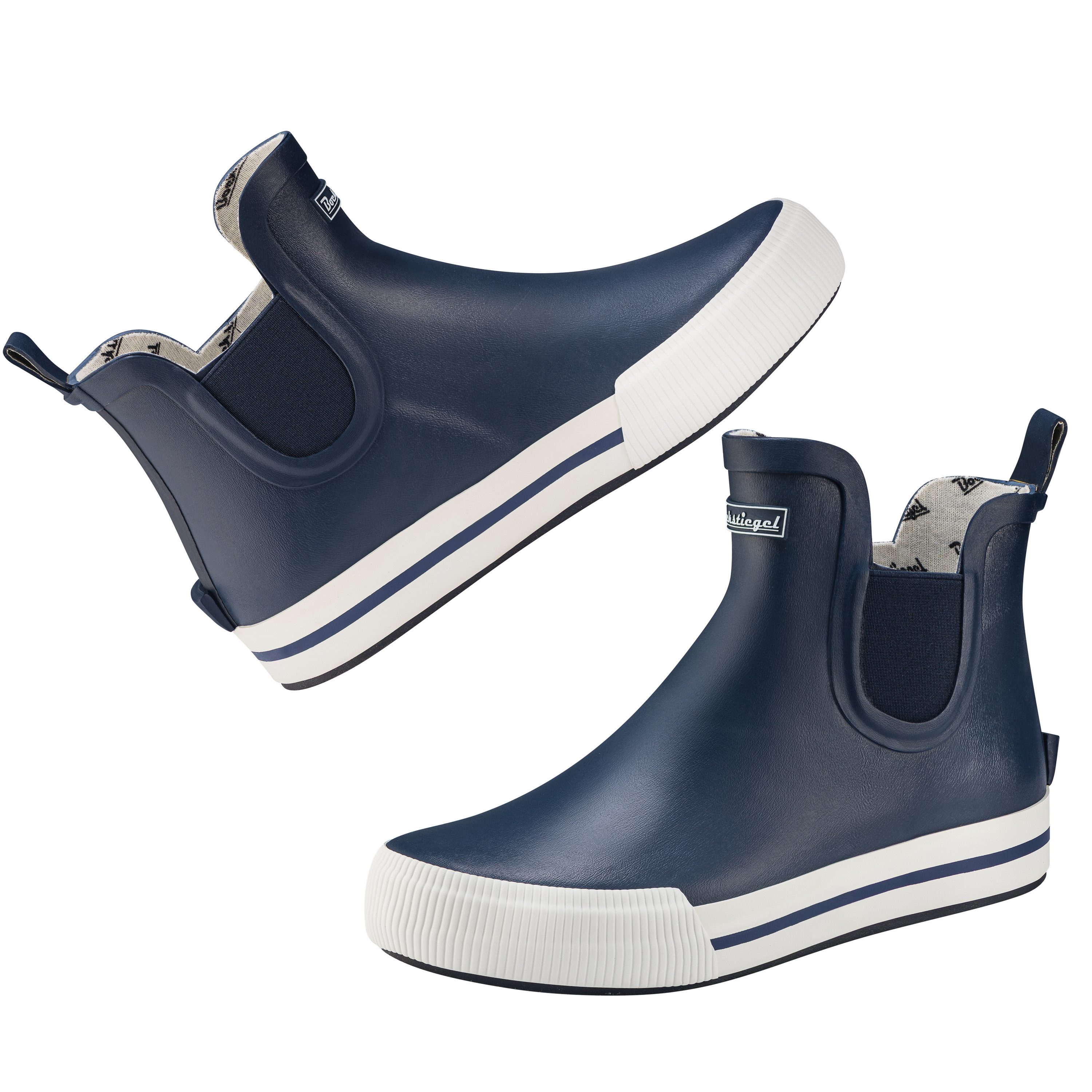 Ultrapower HAVSTEG Unisex Schlupfstiefel Mattoptik 40 Blau-Weiß Gummistiefel Regenstiefel aus dem Material Gummi l Gummihalbstiefel Halbhoch