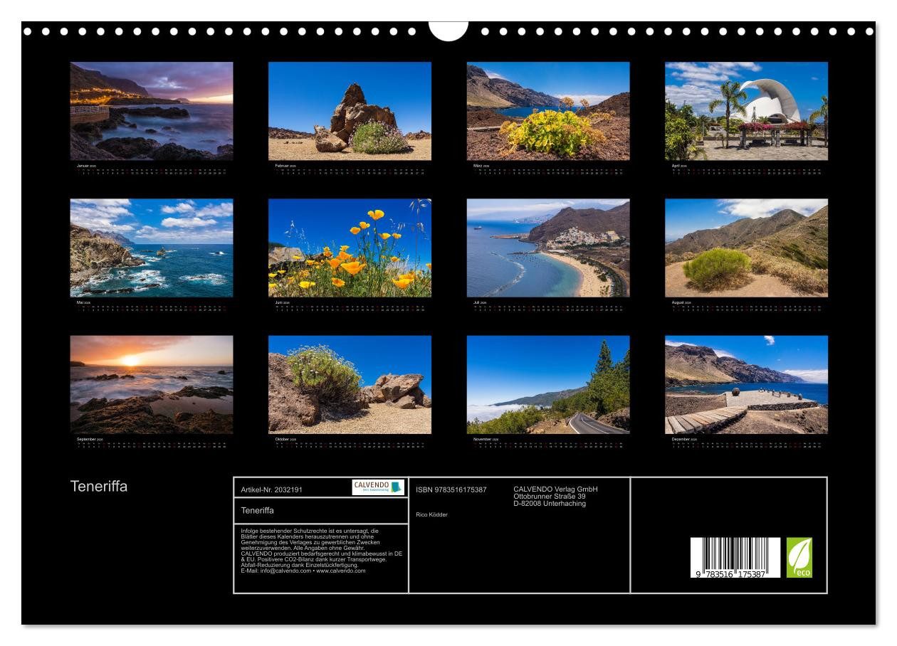 Thumbnail - CALVENDO Wandkalender Teneriffa (Wandkalender 2026 DIN A3 quer), CALVENDO Monatskalender