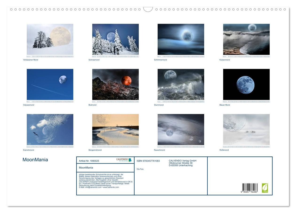 Thumbnail - CALVENDO Wandkalender MoonMania (Wandkalender 2026 DIN A2 quer), CALVENDO Monatskalender