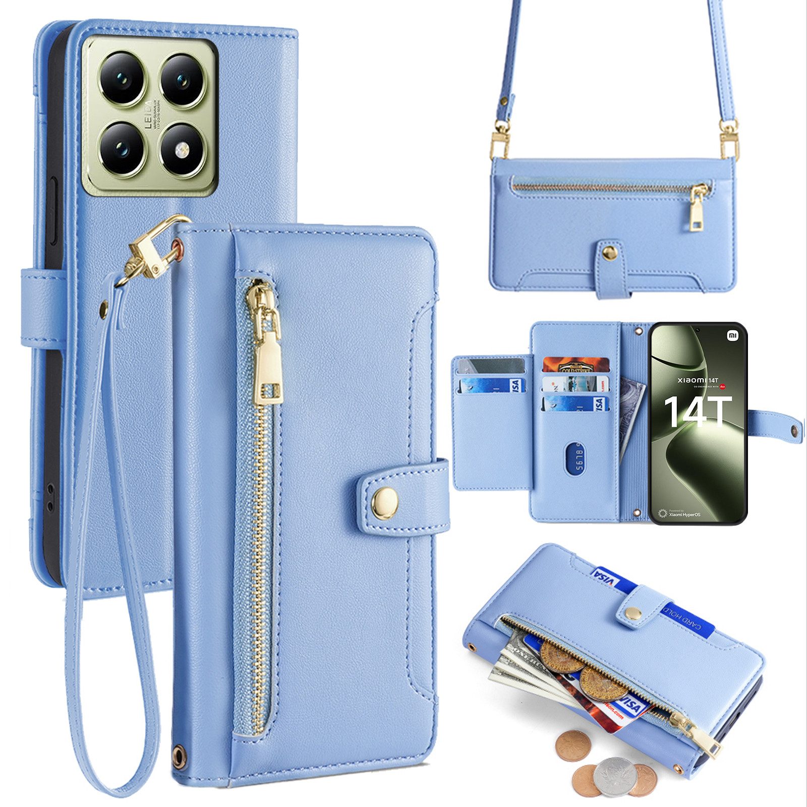 betterfon Handykette für Xiaomi Hülle mit Band PU Leder Umhängetasche, Hände frei – mit Silikonhülle & Schnur für flexiblen Alltag