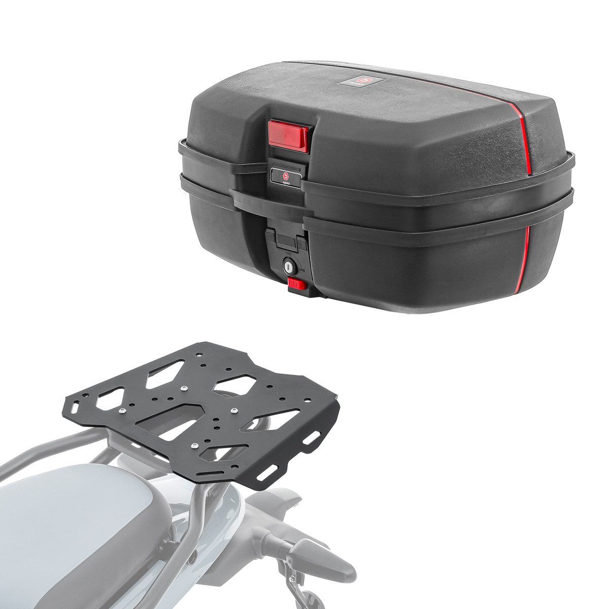 Bagtecs Topcase Set Topcase + Gepäckbrücke passend für Royal Enfield Himalayan 450 24-