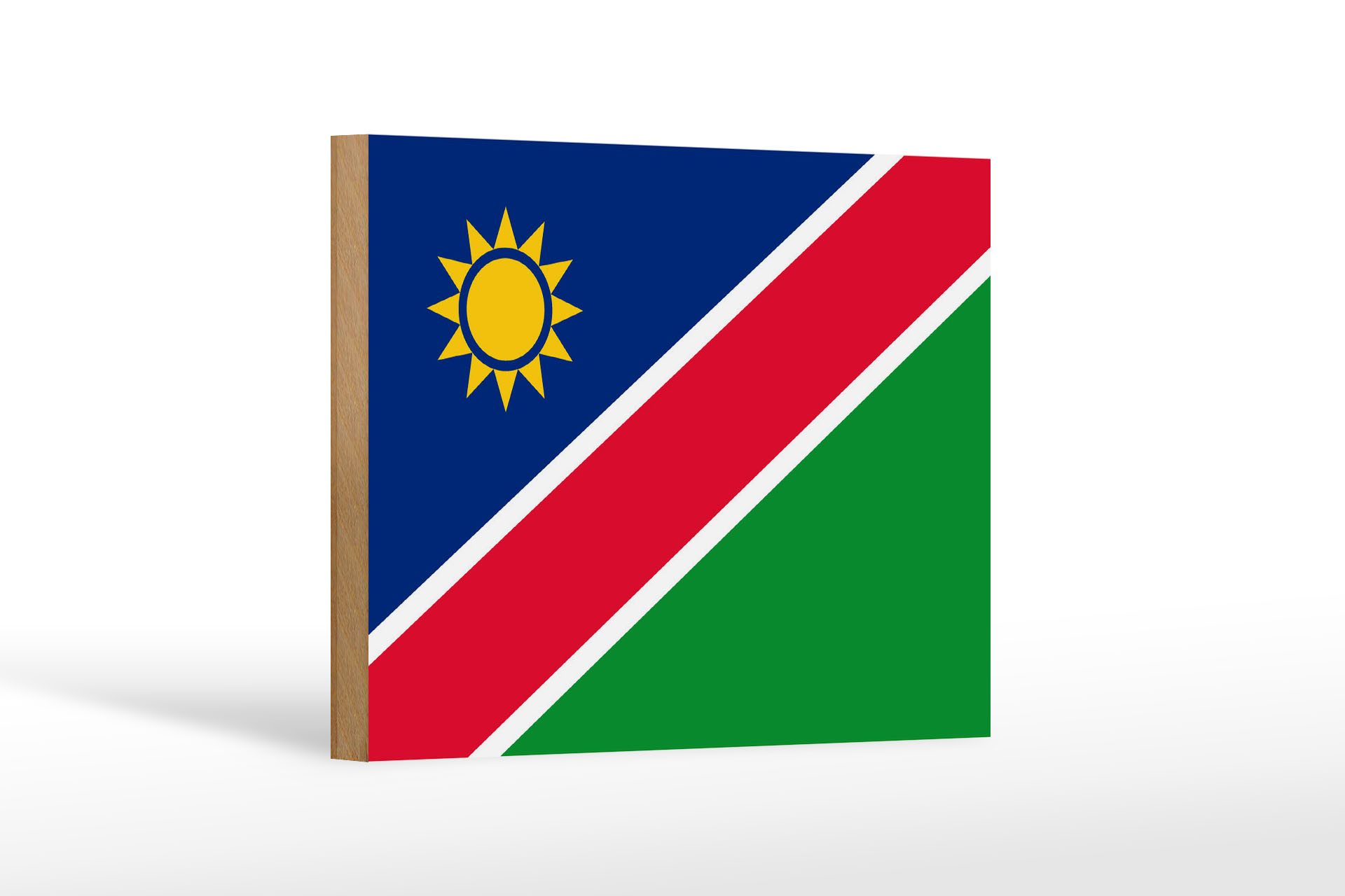 Femer GmbH Holzbild Flagge Namibias 18x12 cm Flag of Namibia, Flaggen (1 St), Glatte Holzfaserplatte (MDF), vorn beschichtet