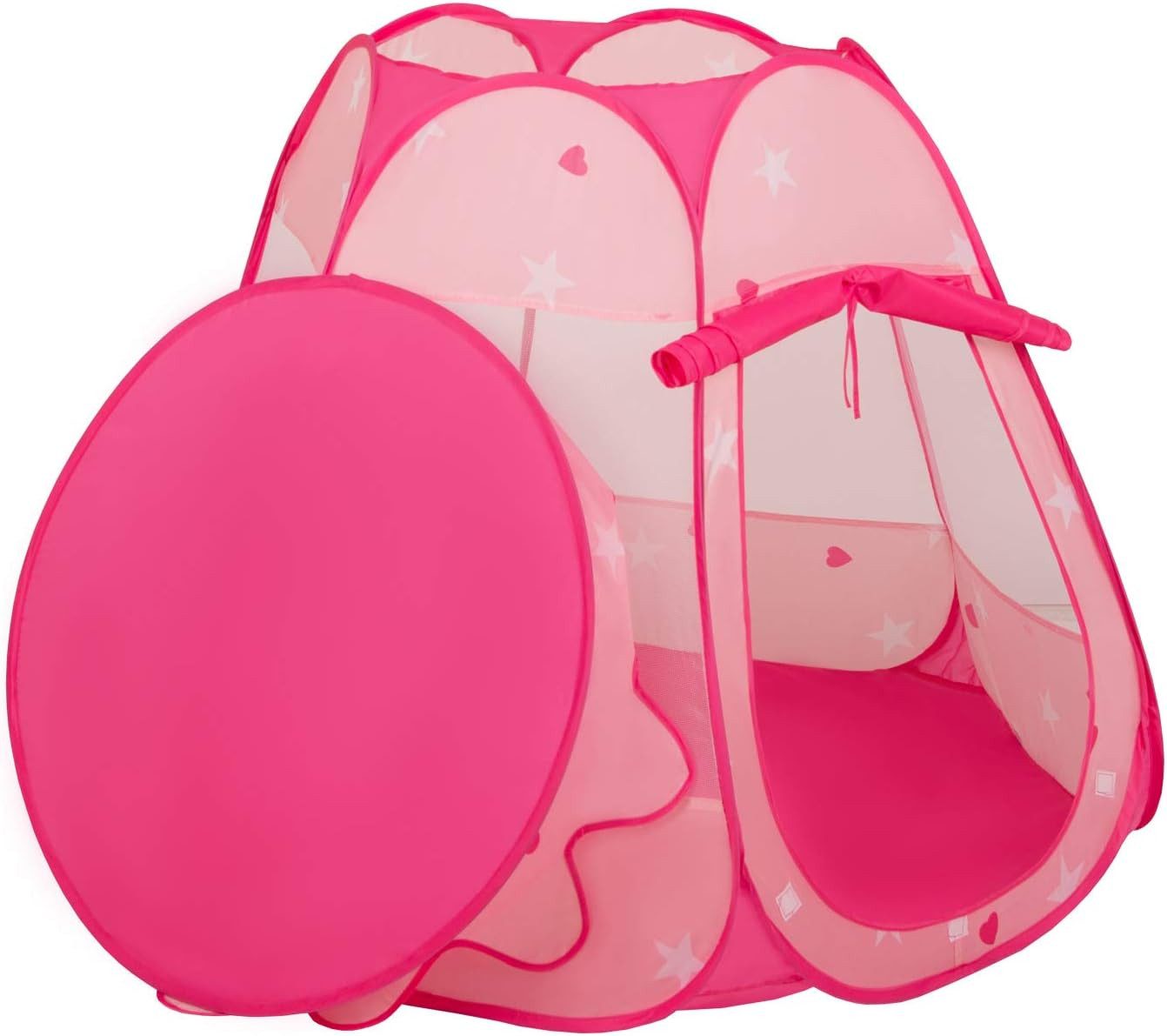 SELONIS Spielzelt Kinder Spielzelt Pink 105x90 cm faltbar Indoor Outdoor Zelt Mädchen (Spielzelt-Set für Mädchen, faltbar, Indoor & Outdoor geeignet, Kinder Spielzelt mit Tragetasche – faltbares Indoor & Outdoor Zelt) Leichtes faltbares Kinderzelt für Mädchen, Indoor & Outdoor geeignet