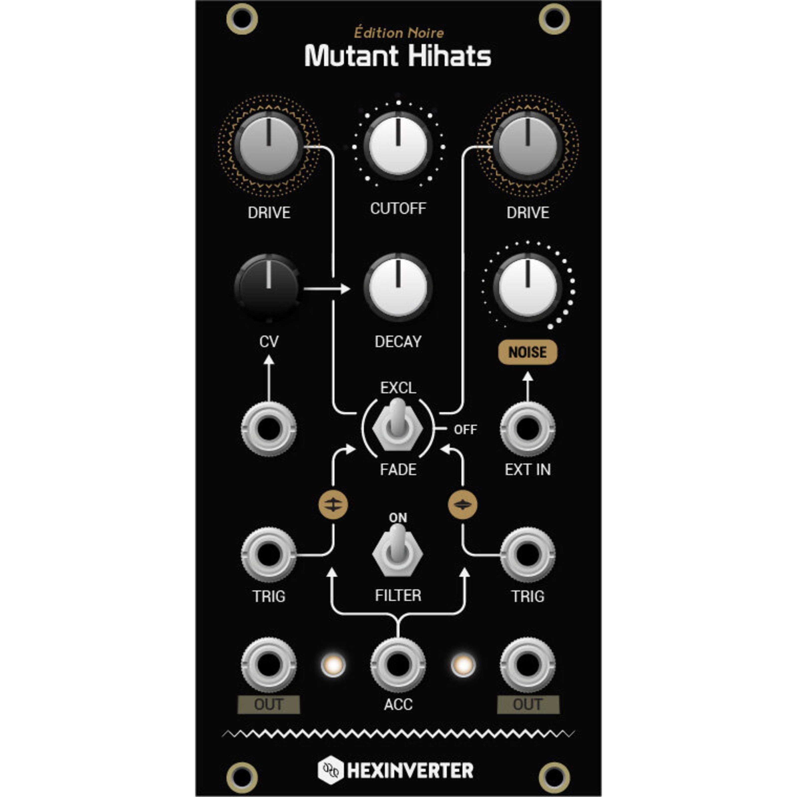 ᐅ Hexinverter Synthesizer (Modular Synthesizer, DrumsModule), Mutant Hihats Édition Noire