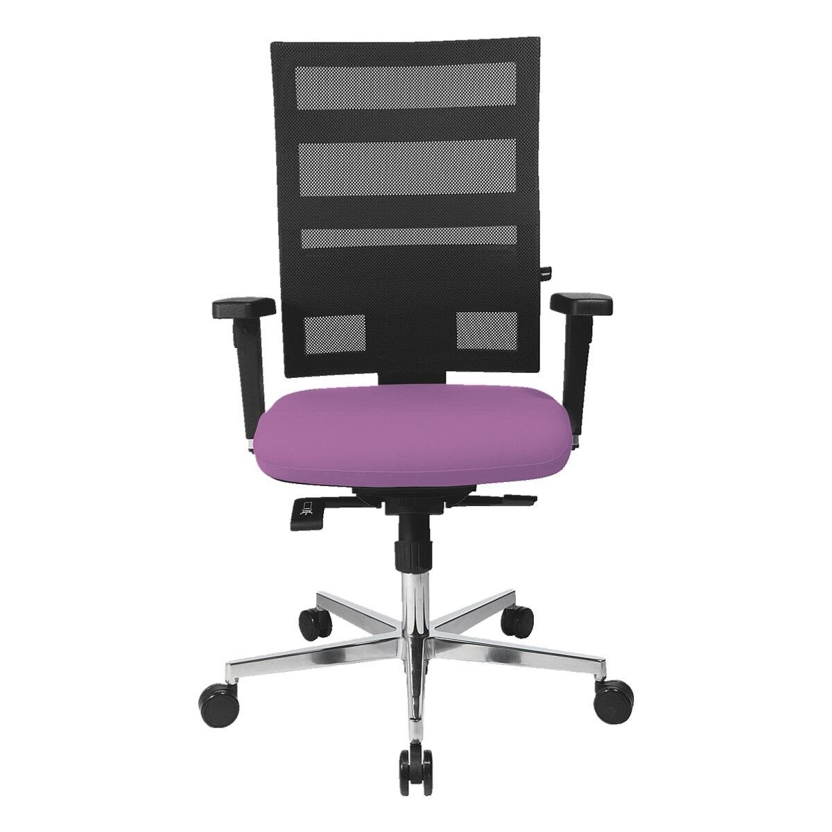 TOPSTAR Schreibtischstuhl und X-Pander Netzlehne Plus, violett-schwarz Armlehnen, Sitness Flachsitz mit