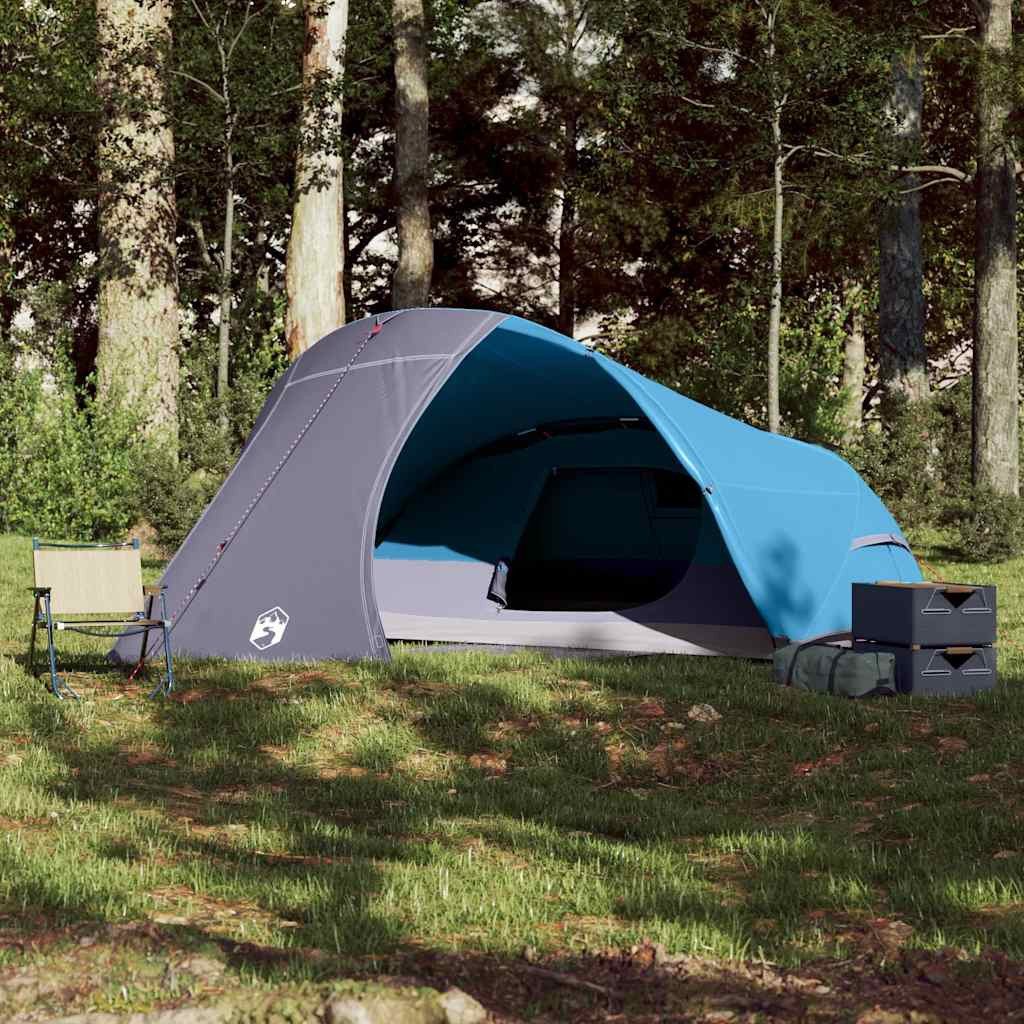 vidaXL Kuppelzelt Kuppel-Campingzelt 4 Personen Blau Wasserdicht, (1 tlg)