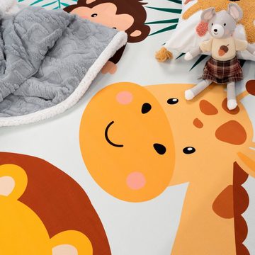 Kinderteppich Bino 582, Paco Home, rechteckig, Höhe: 4 mm, Spielteppich, Motiv Tiere, Löwe & Giraffe, Kinderzimmer