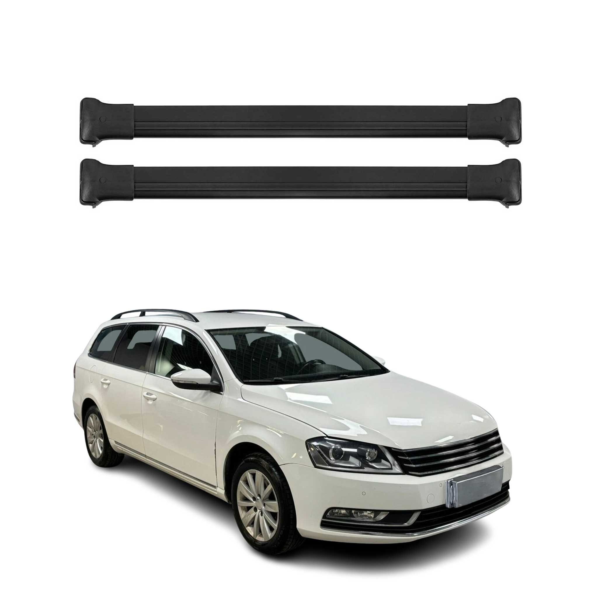 OMAC Dachträger Gepäckträger für VW Passat B7 Variant 2010-2015 Aluminium Schwarz (2-St), Wasserbeständig,Abnehmbar,Multifunktional,Leichtgewichtig