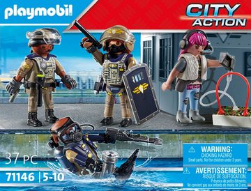 Playmobil® Konstruktions-Spielset SWAT-Figurenset (71146), City Action, (37 St), Made in Europe