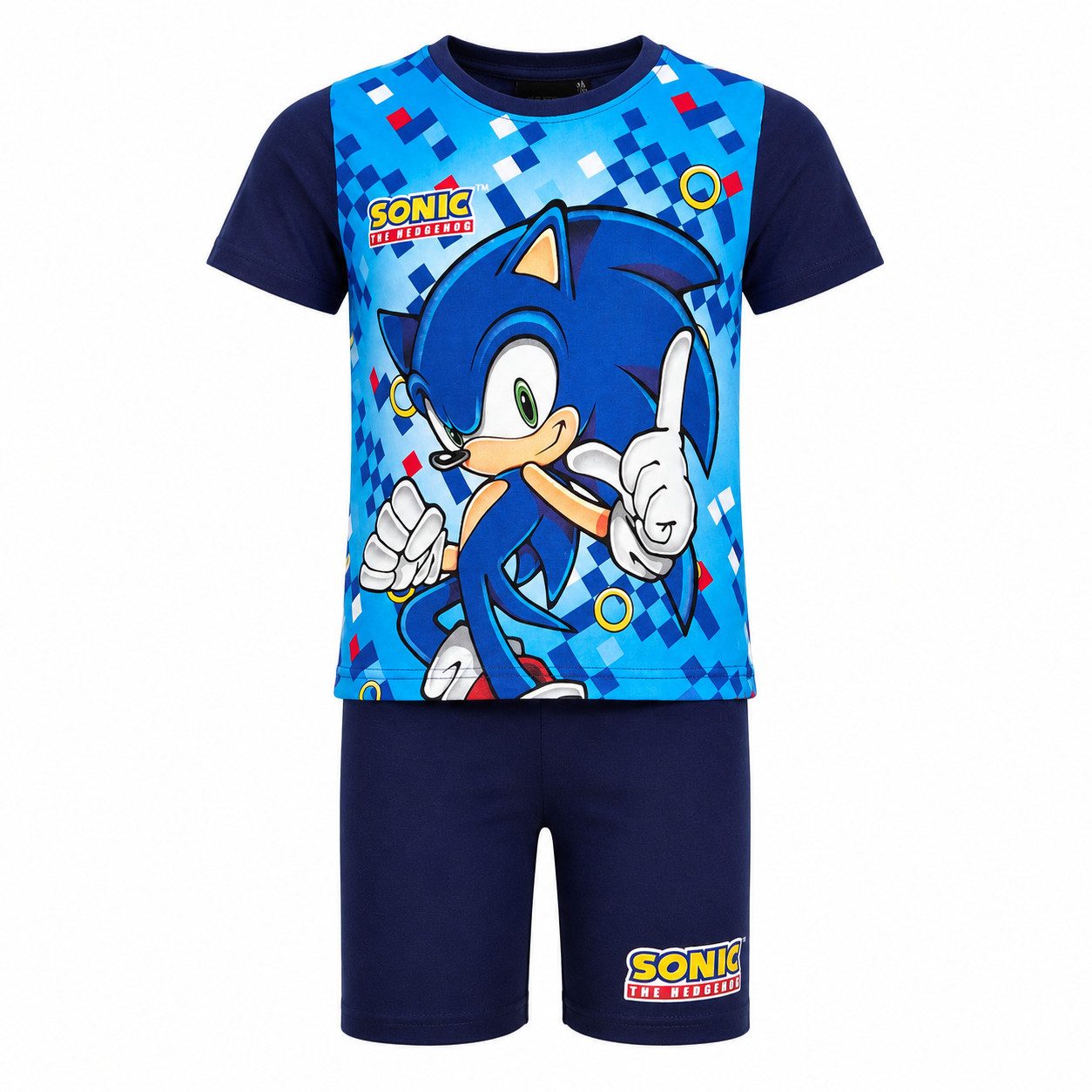 Sonic The Hedgehog Print-Shirt Sonic The Hedgehog Kinder Jungen Sommerset Shirt Shorts 100% Baumwolle, Gr. 98 bis 140