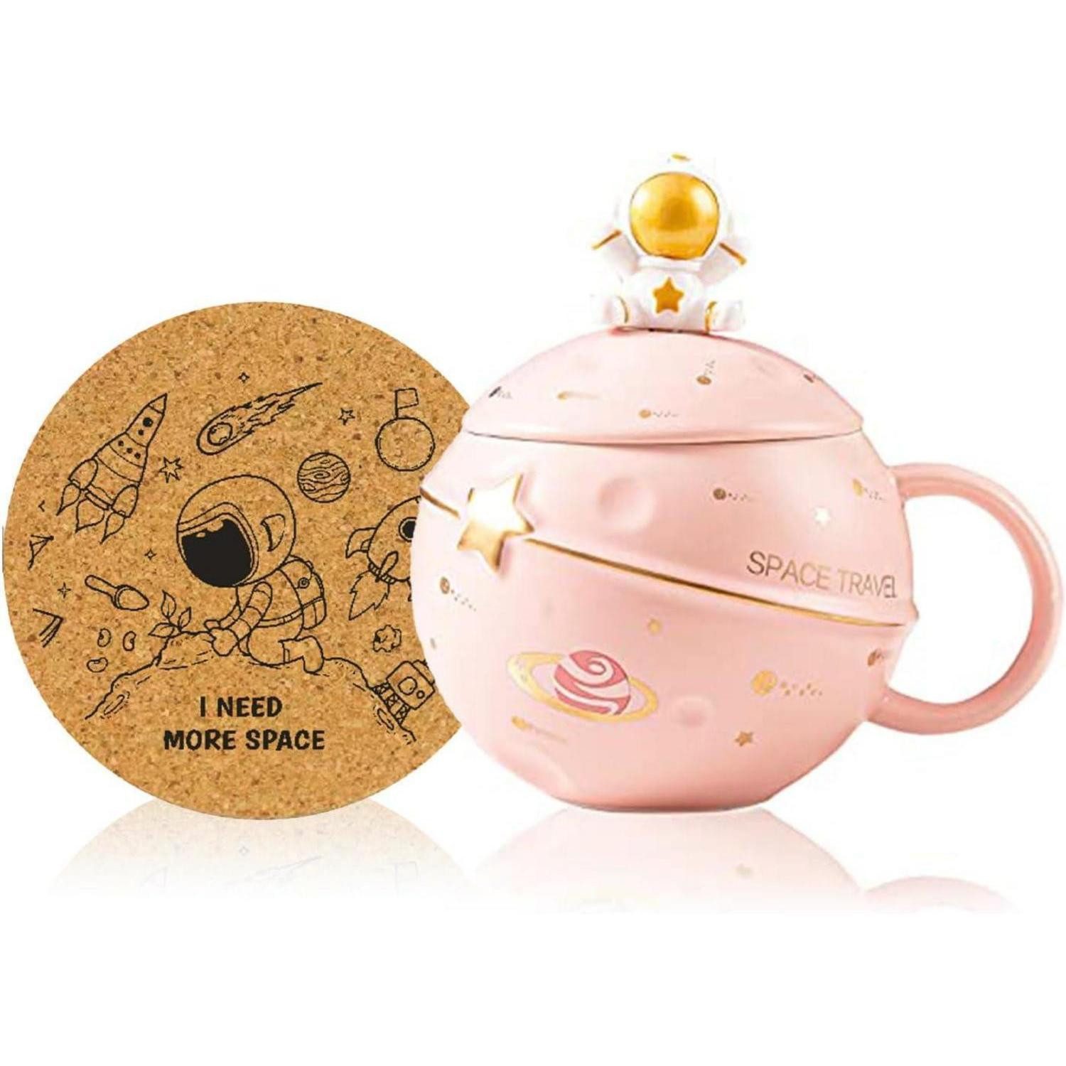 LuxusKollektion Tasse Kawaii Astronaut Tasse mit Planet Prägung Keramik Becher 11cm Süßes, Keramik