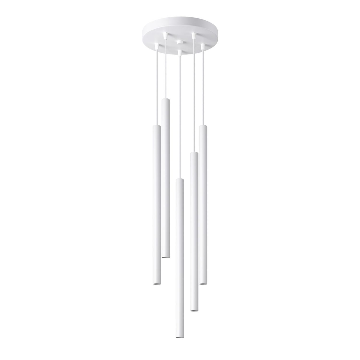 Licht-Erlebnisse Pendelleuchte PETERA, ohne Leuchtmittel, Metall G9 B: 25 cm H: max. 110 cm Weiß Modern