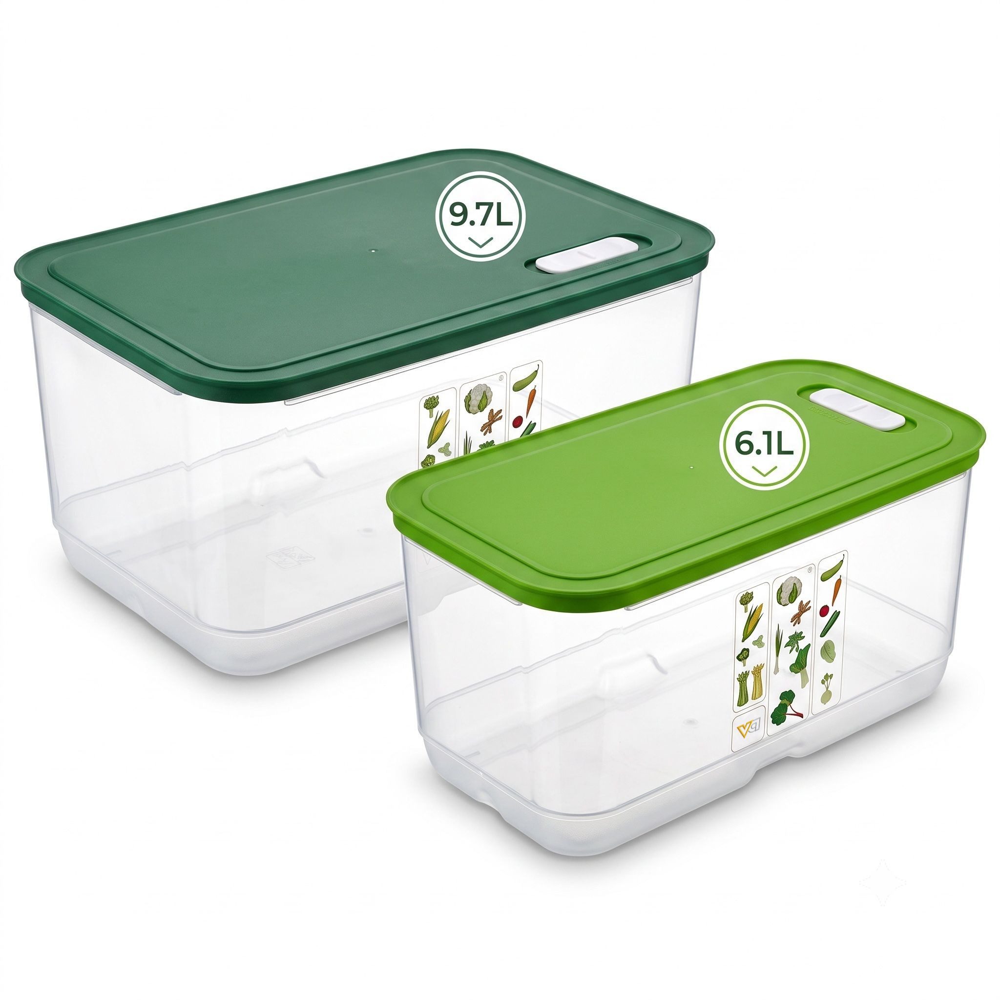 Vip Ahmet Vorratsdose Vip Ahmet Obst- und Gemüseboxen 2er-Set 6,1 + 9,7 L mit Be