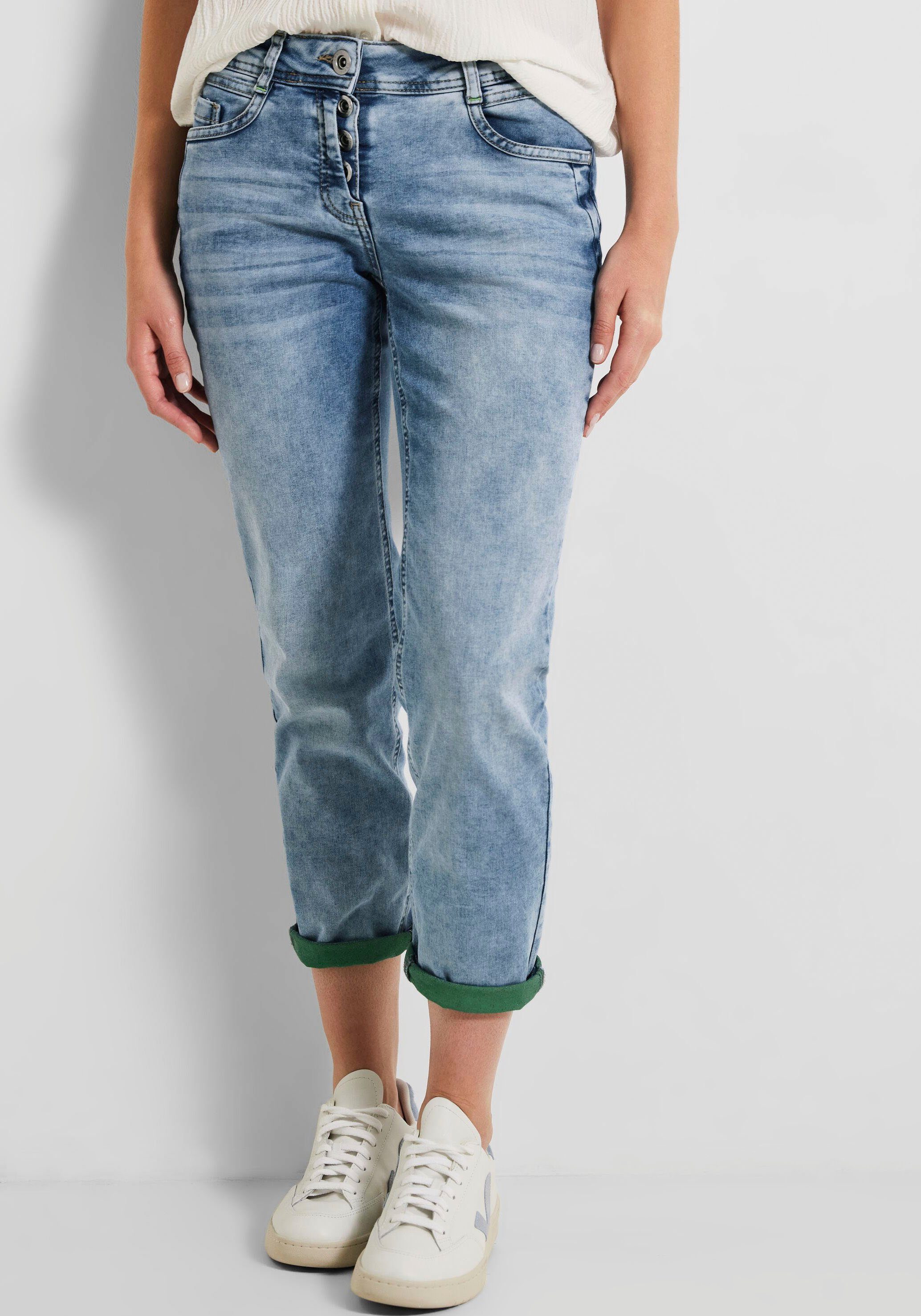 Toronto Hose in Jeans von in Used-Optik, Waschung CECIL, Denimstyle Basic 7/8 hellen Cecil einer 7/8-Jeans