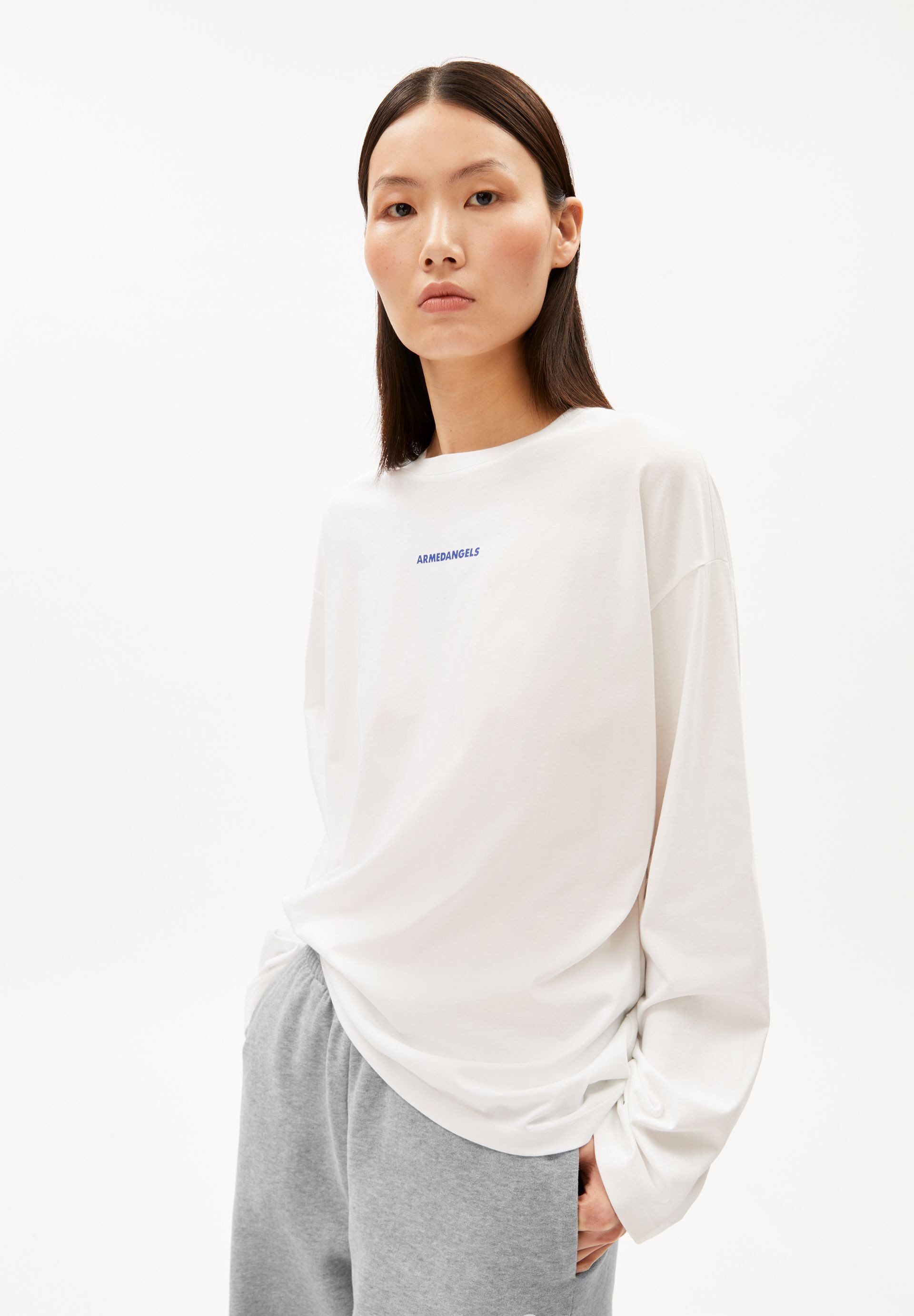 Armedangels Longsleeve FIETAA SMILE Longsleeve aus Bio-Baumwolle Oversized Fit