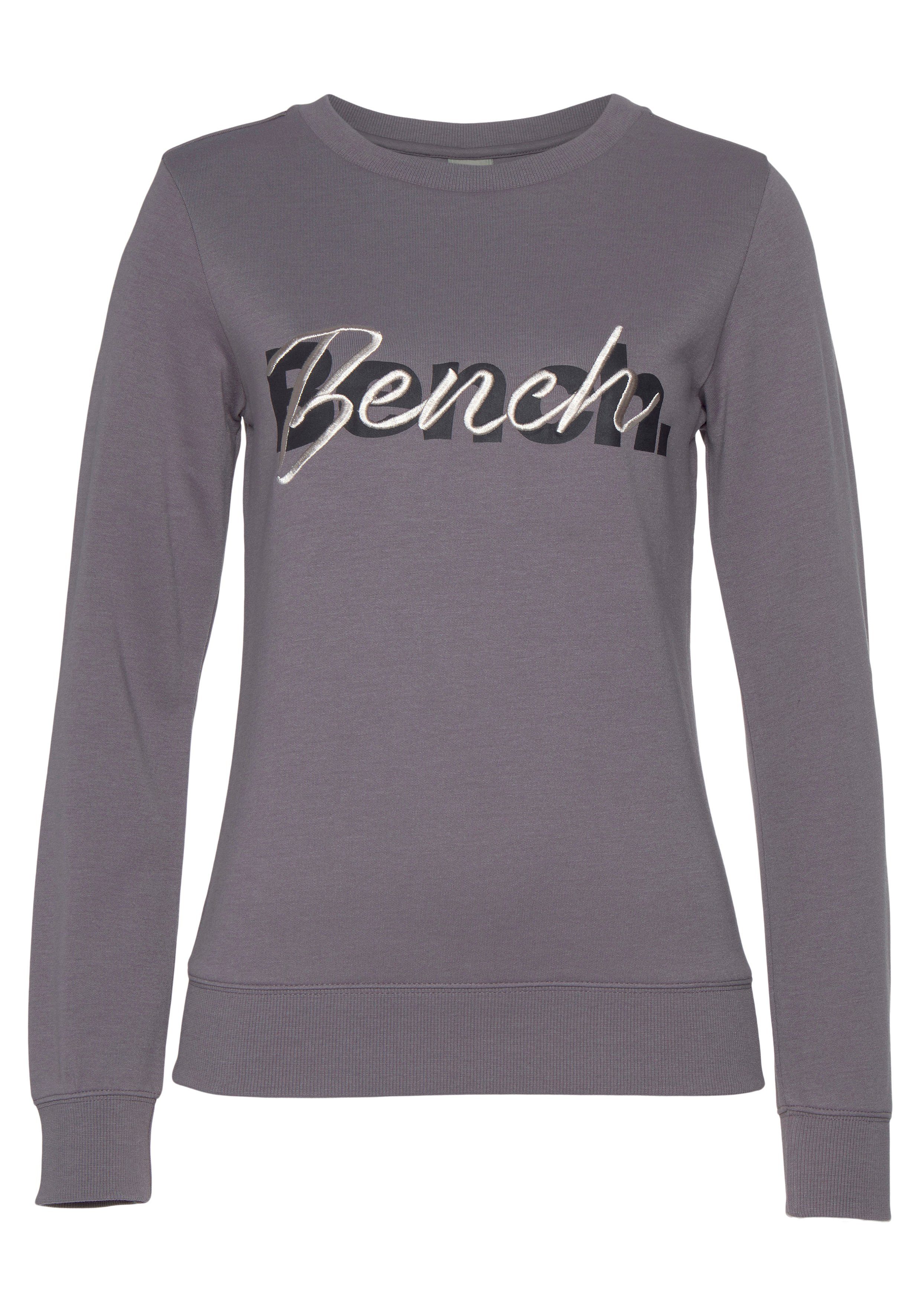 Bench. Loungewear Sweatshirt mit Logodruck und Stickerei, Loungewear