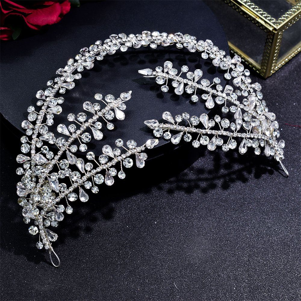 Kopfstück Diadem Haarband Hochzeit mit Strass, GLAMO Kopfstück Haarband, Braut