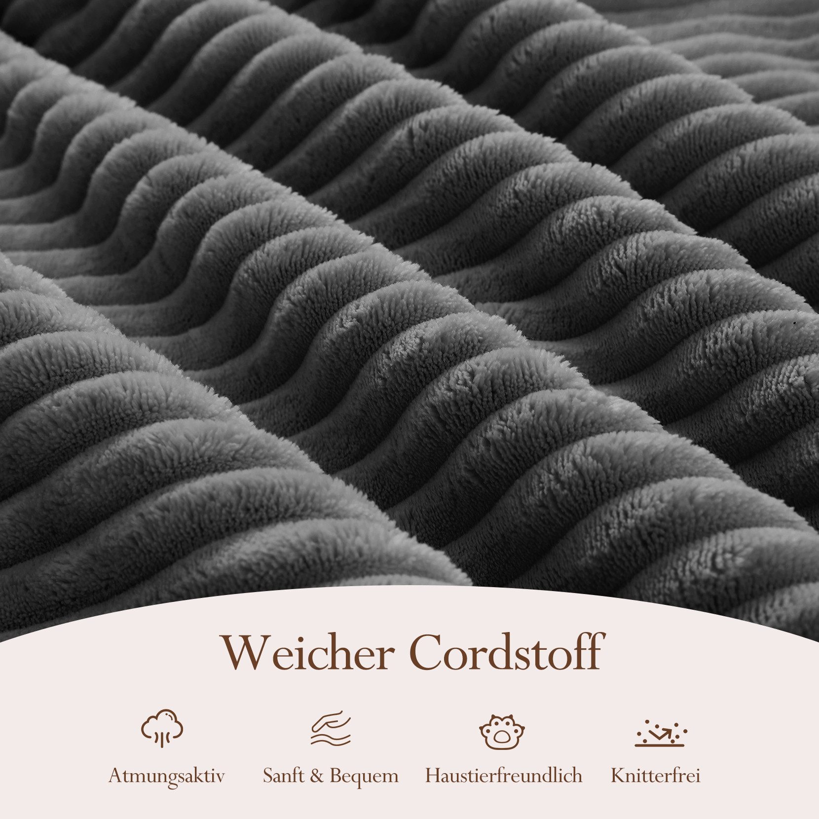 OUNUO Ecksofa Ecksofa Modularer KordKordstuhl mit Hochelastischem Schwamm – Bild 2 von 5