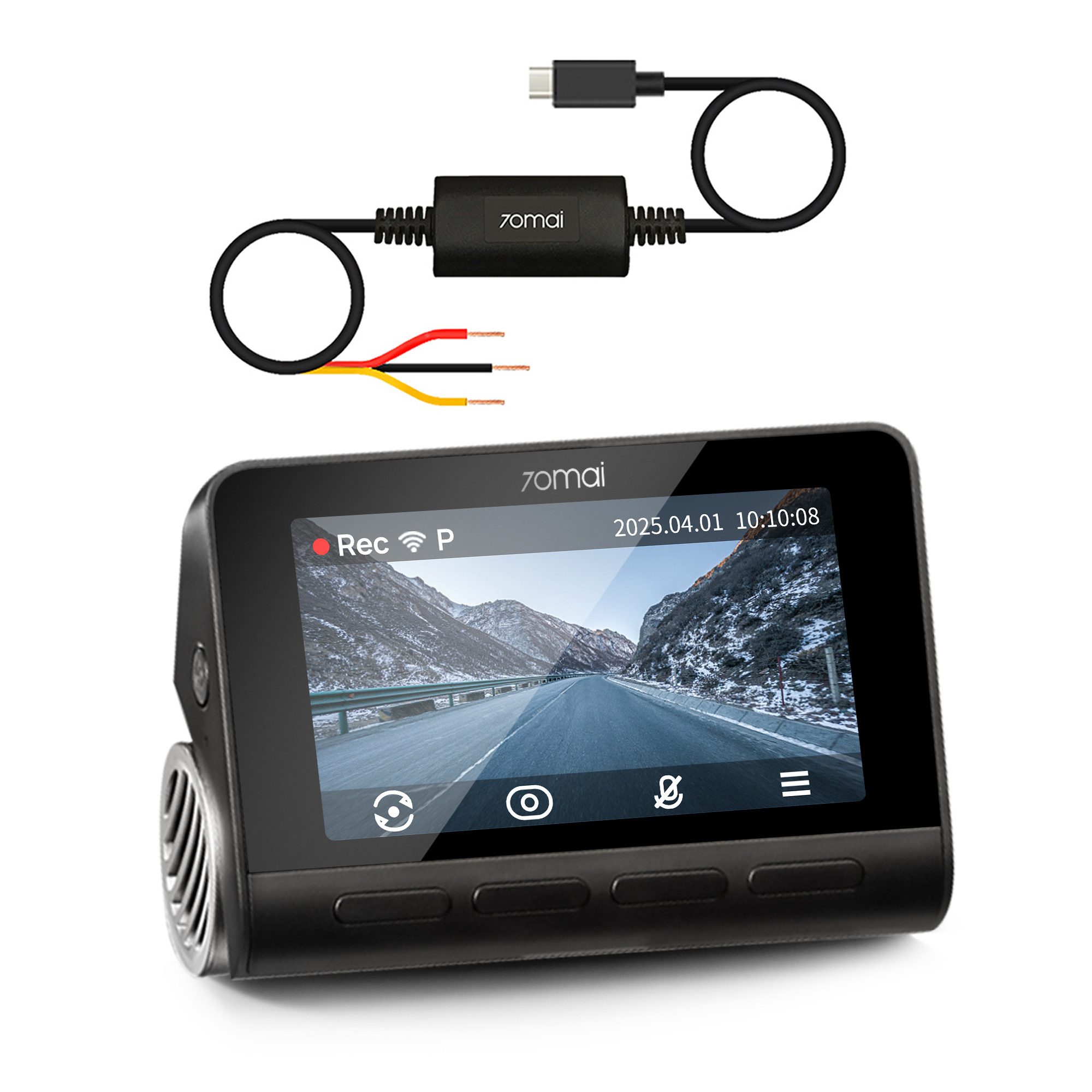 70mai Dashcam Auto A810S 4K HDR, mit STARVIS 2 IMX678 Bildsensor, ADAS Dashcam (4K Ultra HD, WLAN (Wi-Fi), GPS, Super Nachtsicht, 3,0" Bildschirm, G-Sensor, Superkondensator)