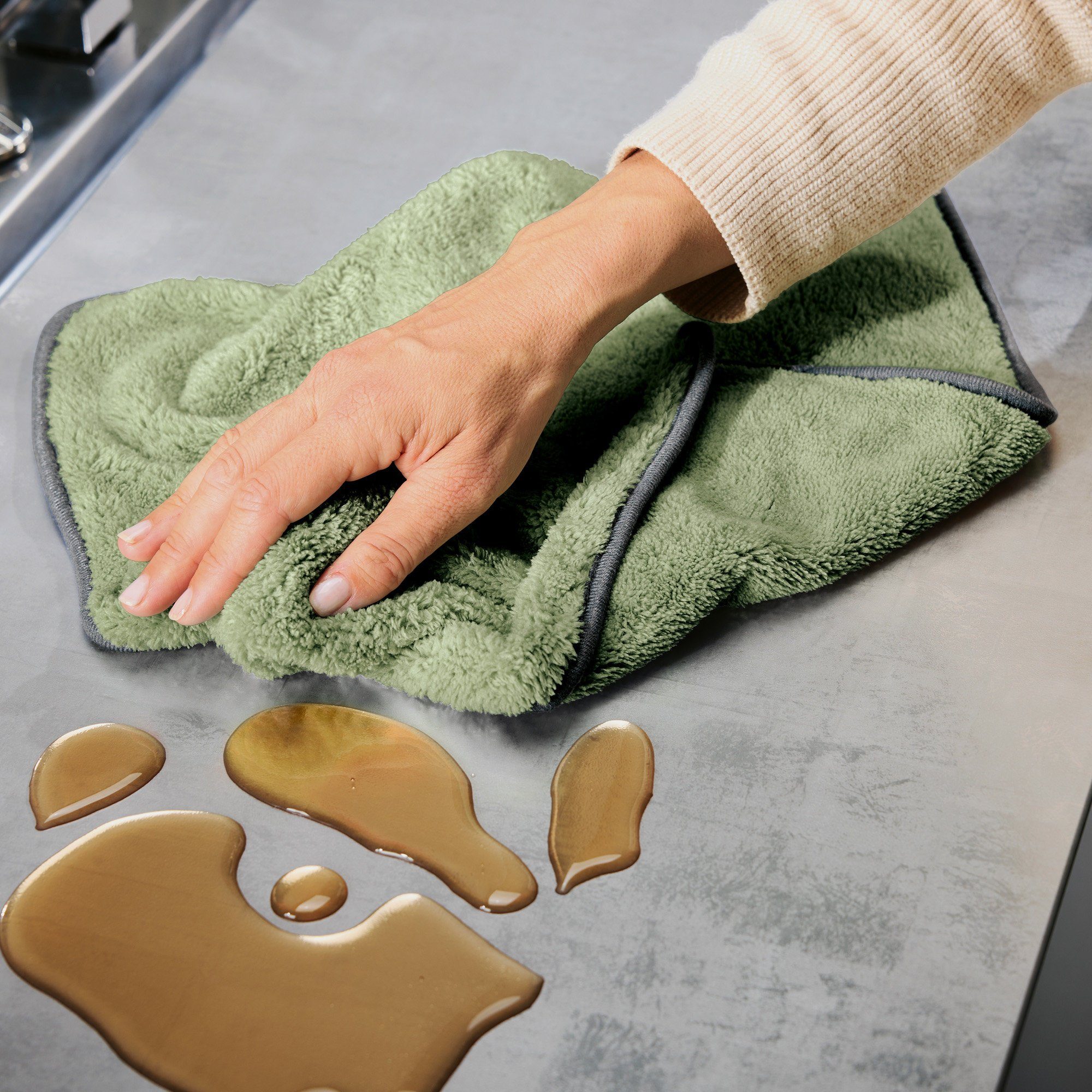 Erwin Müller Geschirrtuch Microfasertuch 2er-Pack, Microfaser Uni