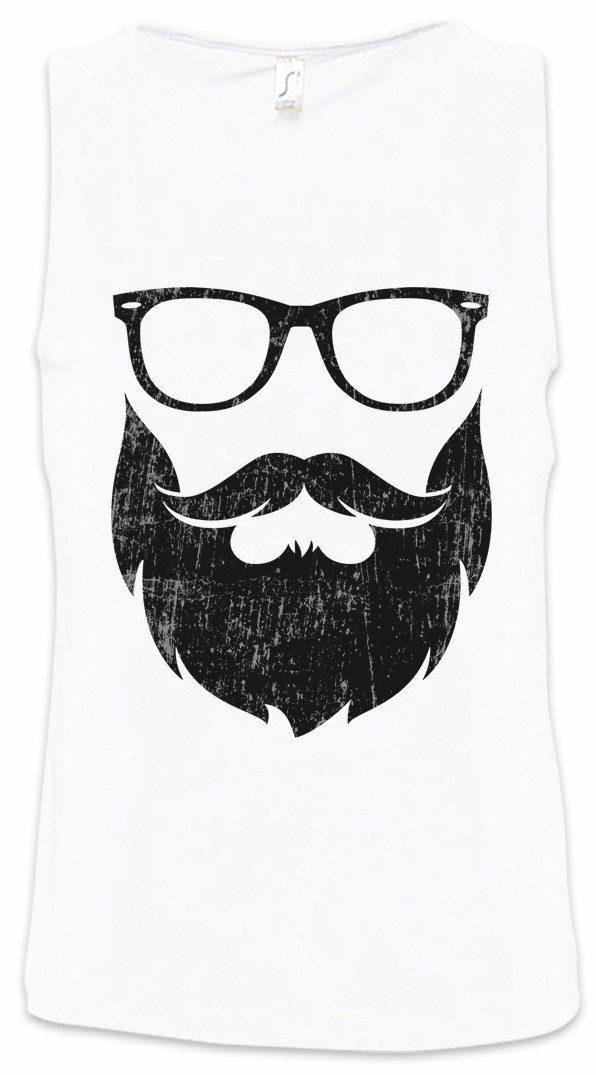 Urban Backwoods Tanktop Nerd Hipster Ärmelloses T-Shirt Barber Bart Beard Glasses Brille Nerd Geek Freak Vollbart