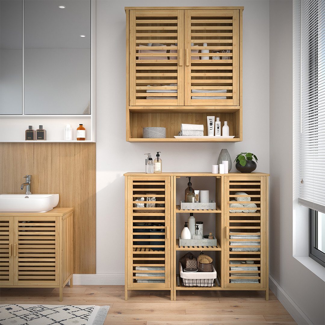 Bellamio Hochschrank Newa (Badezimmer-Hochschrank mit 3 Ablagen und 2 Türen günstig online kaufen