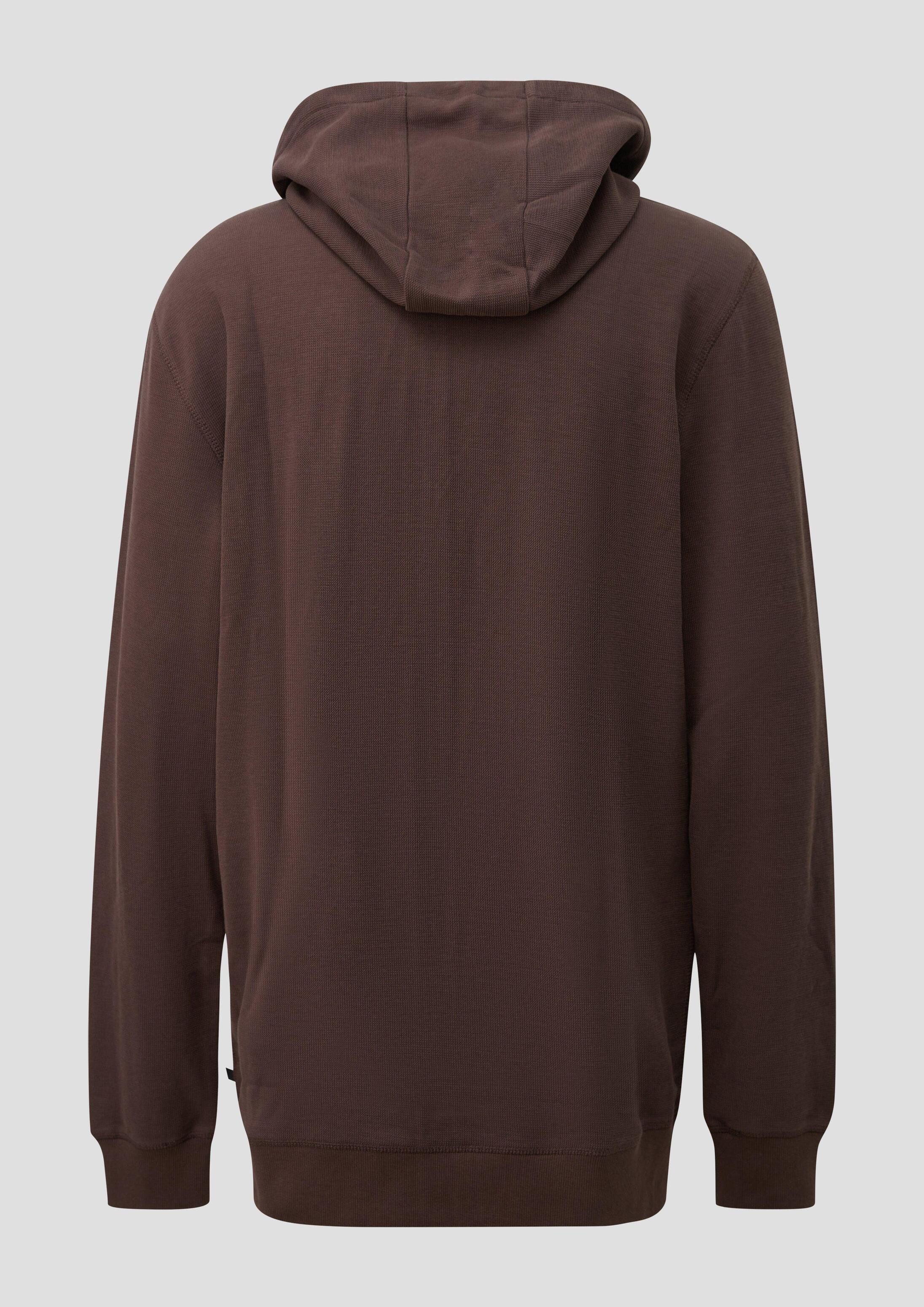 s.Oliver Sweatjacke Sweatshirt Jacke Kapuzensweatjacke in Waffelpiqué