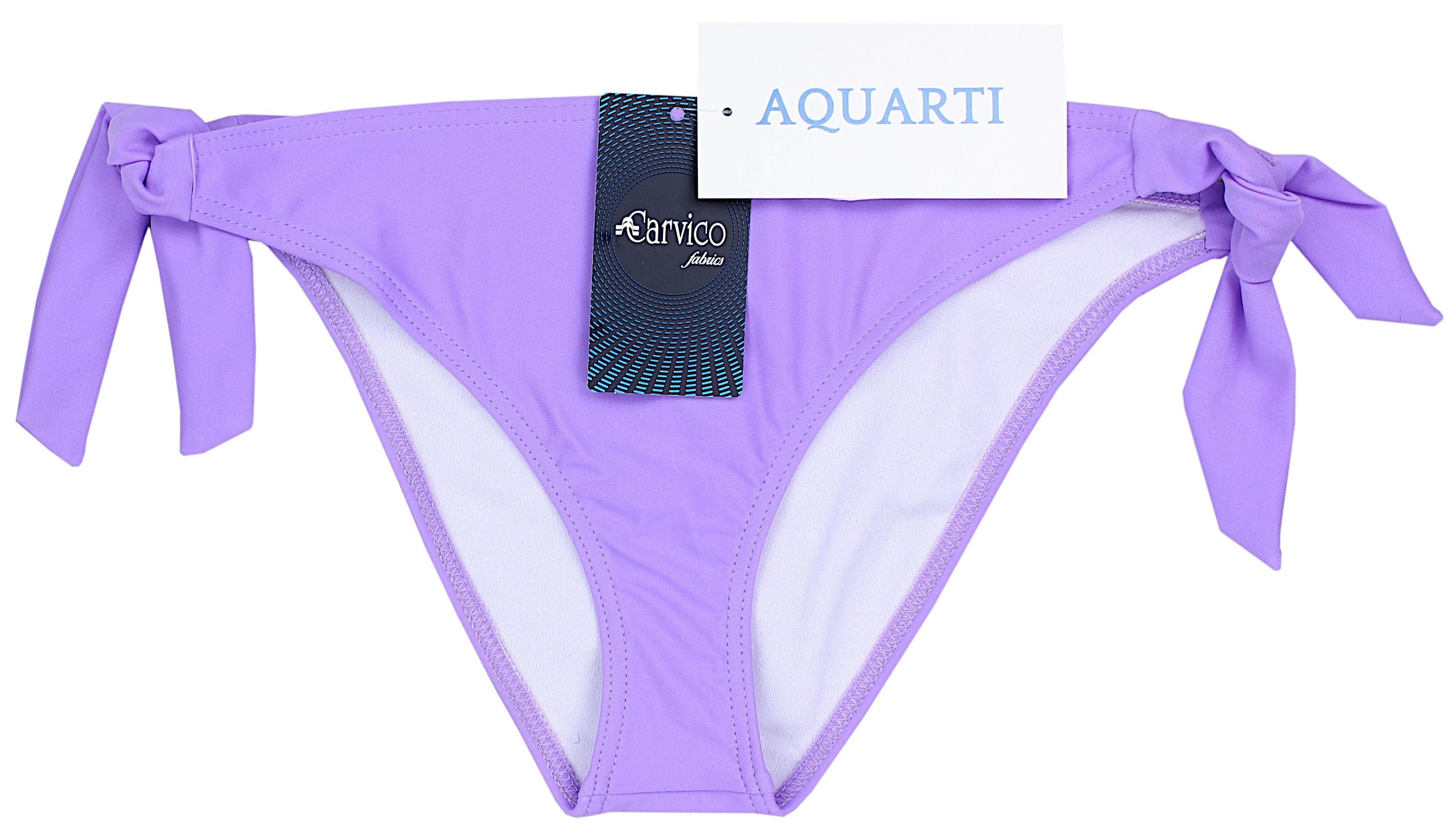 Aquarti Bikini-Hose Damen Bikinihose seitlich zum Binden Hüftslip in schönen Unifarben