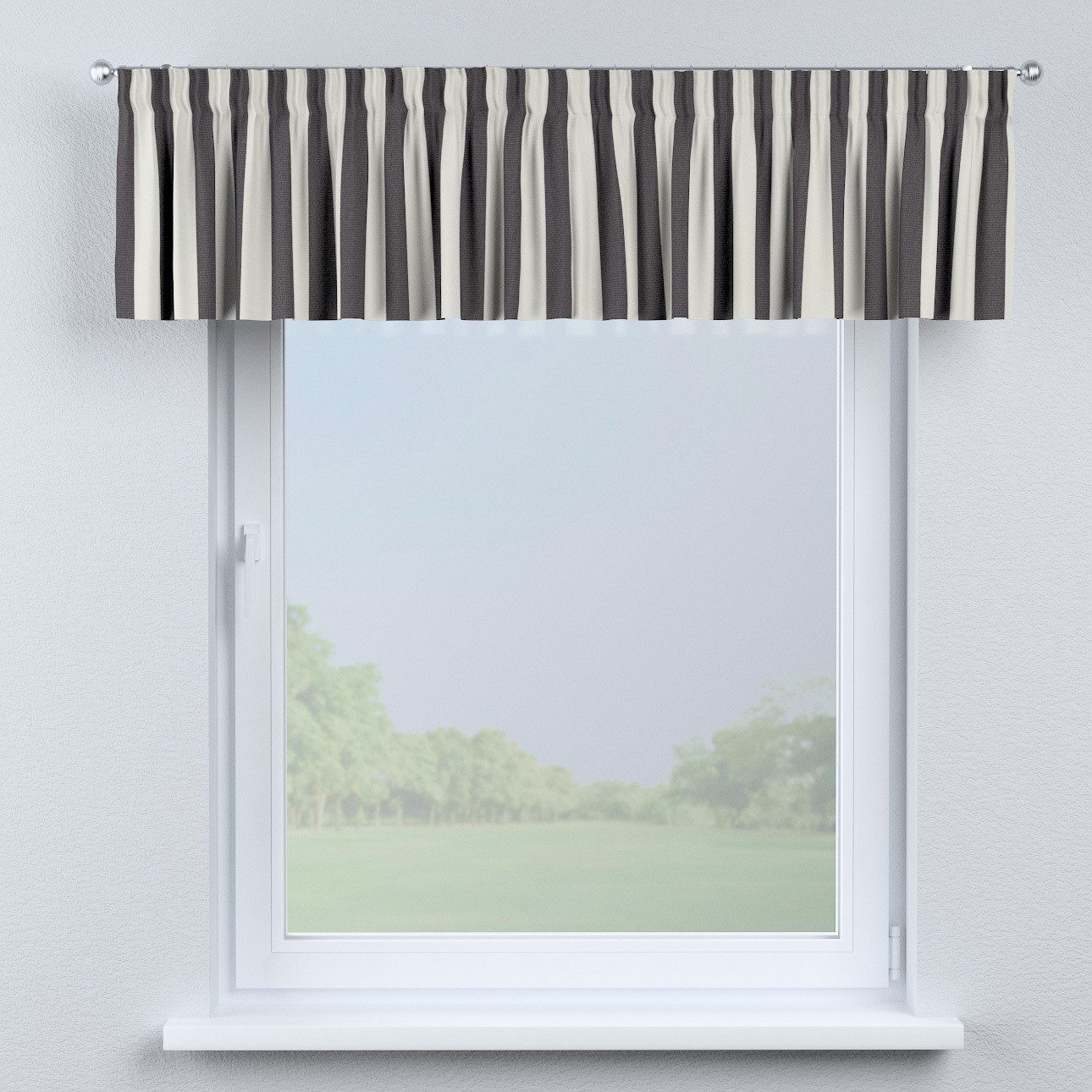 Kurzgardine mit Kräuselband, anthrazit-weiß, 390 x 40 cm, Quadro (143-92) günstig online kaufen