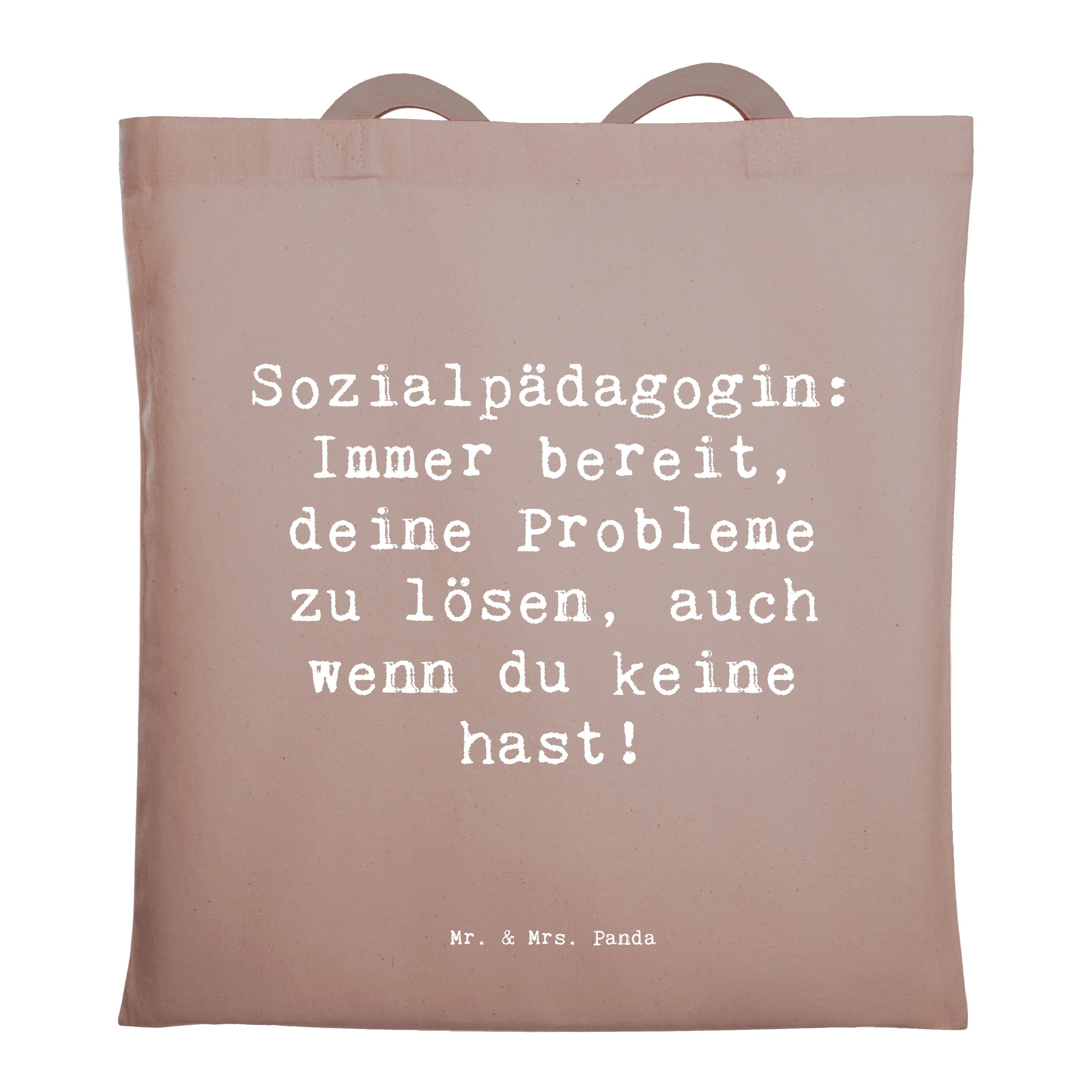 Tragetasche Spruch Sozialpädagogin: Immer bereit, deine Probleme zu lösen, auch w