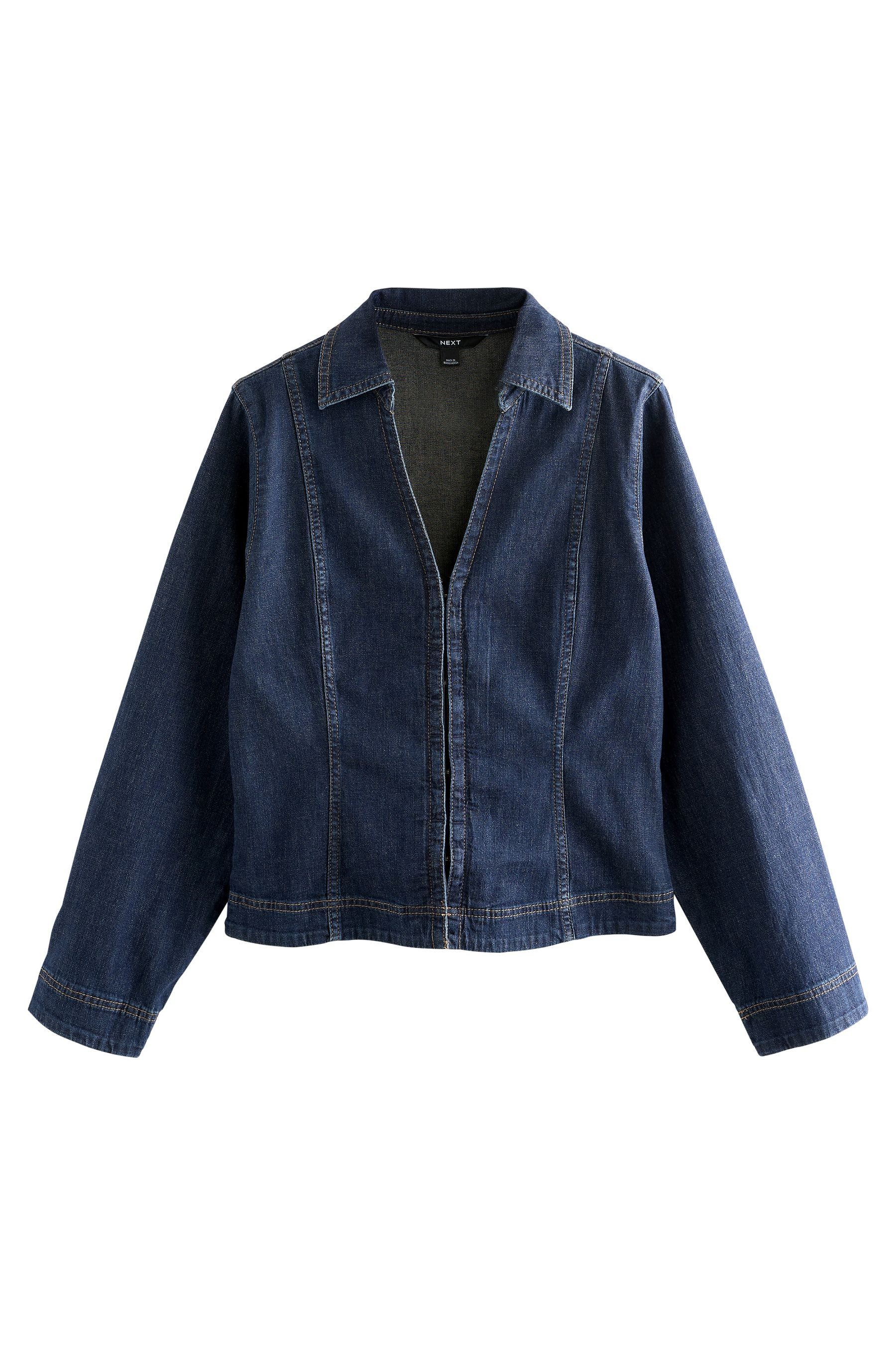 Jeansbluse Langärmeliges Denimhemd mit Haken- und Ösen
