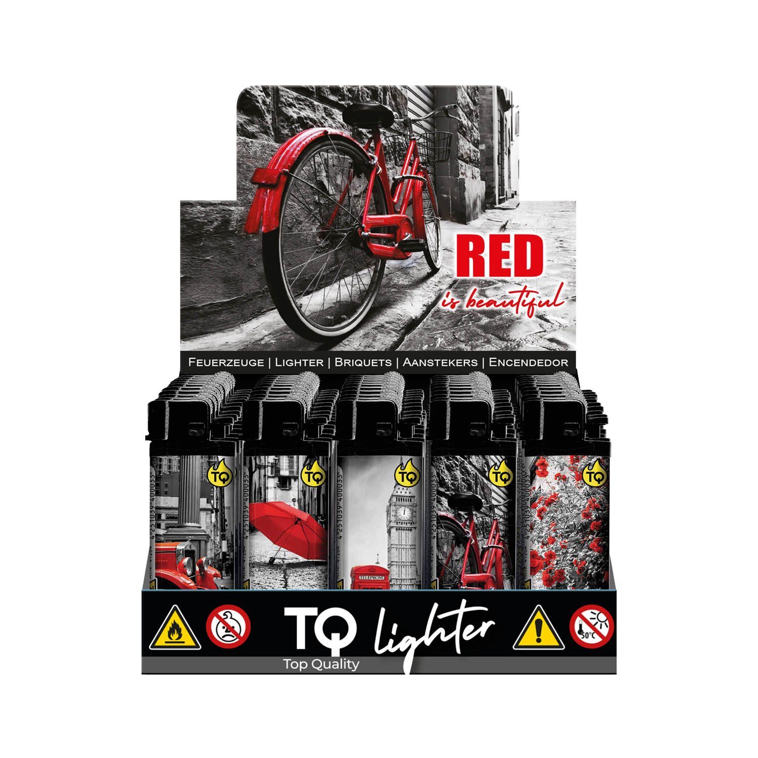 Feuerzeug Reibrad-Motivfeuerzeug Feuerzeuge Feuerzeug 50er Red Beautyful