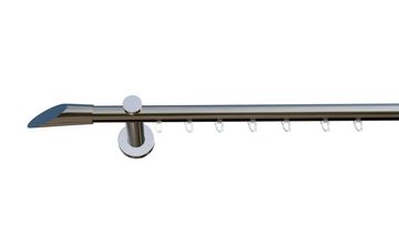 Gardinenstange Marbella, indeko, 1-läufig, Wunschmaßlänge, mit Bohren, verschraubt, Aluminium, Komplett-Set inkl. Ringen und Montagematerial