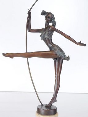AFG Dekoobjekt Bronze-Skulptur zeigt junge Frau in turnender Pose